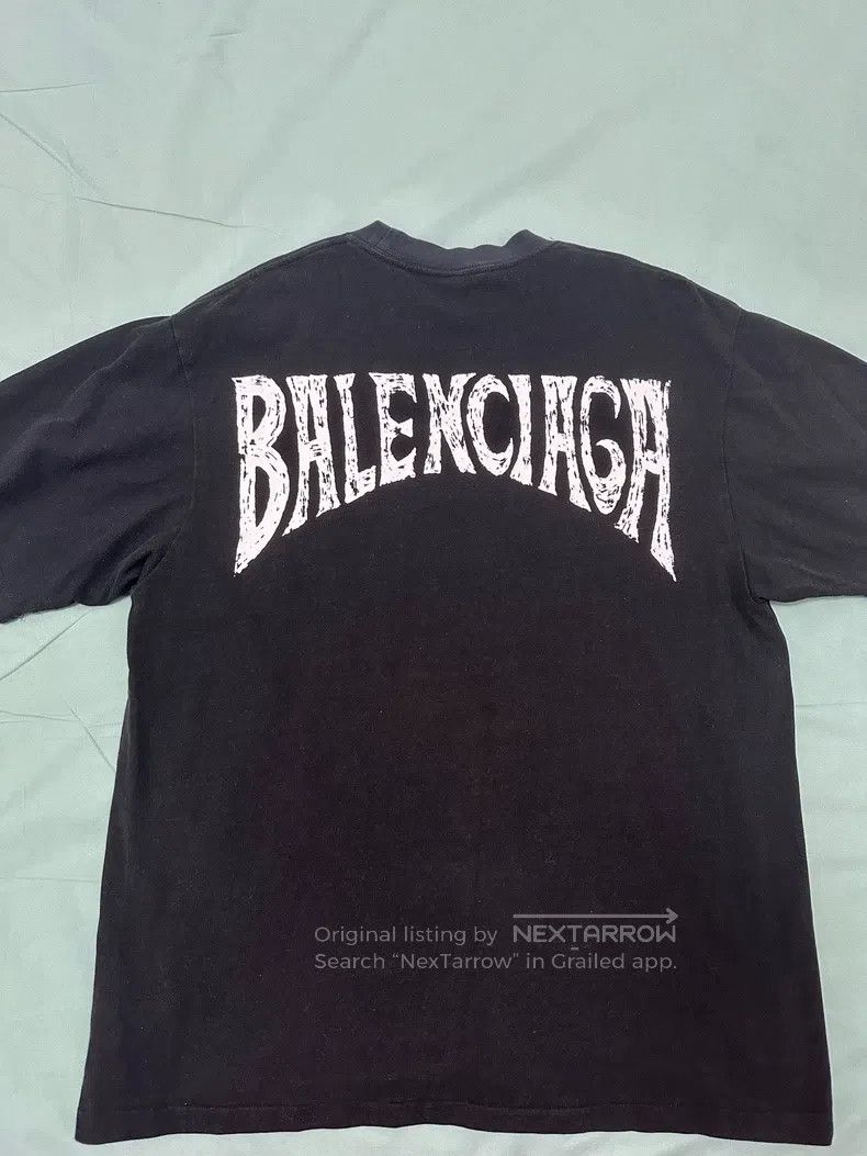 Balenciaga Balenciaga Letter building printing T-shirt with round nec Size L / US 10 / IT 46 - 2 Thumbnail