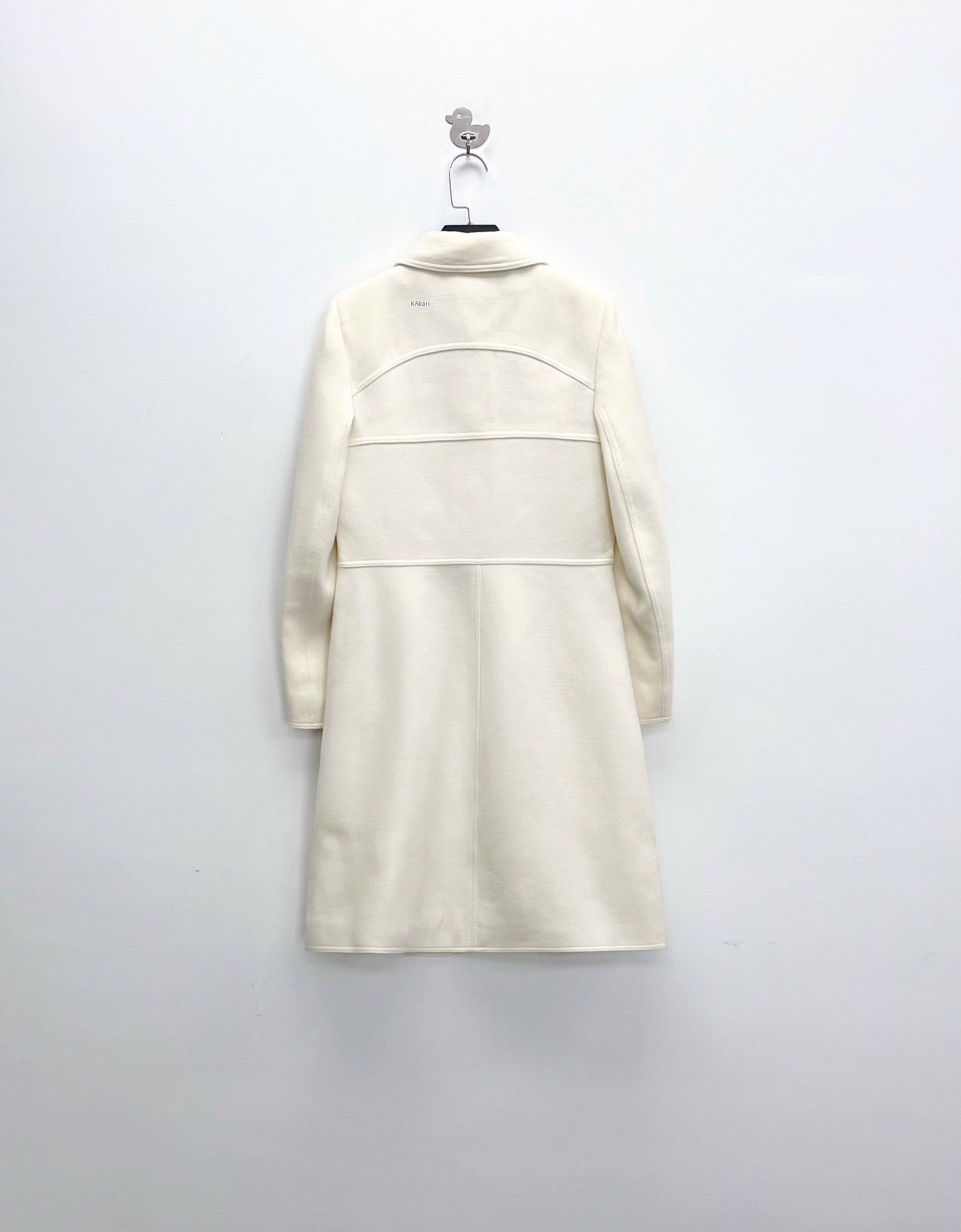 Prada Prada Cream Gold Button Wool Blend Coat Size US M / EU 48-50 / 2 - 2 Thumbnail