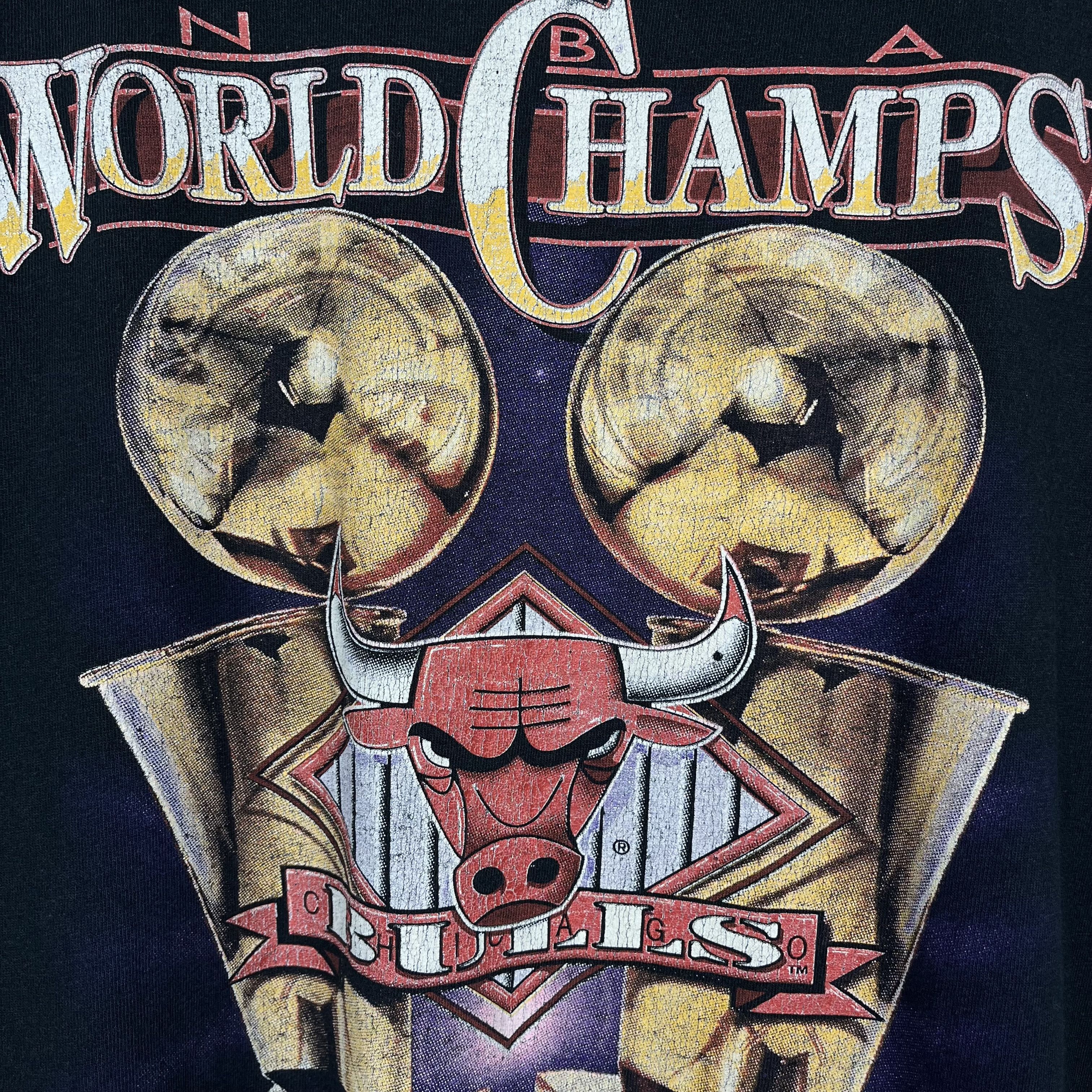 NBA Vintage Chicago Bulls NBA World Champs Rare T Shirt 1992 Size US XL / EU 56 / 4 - 11 Thumbnail