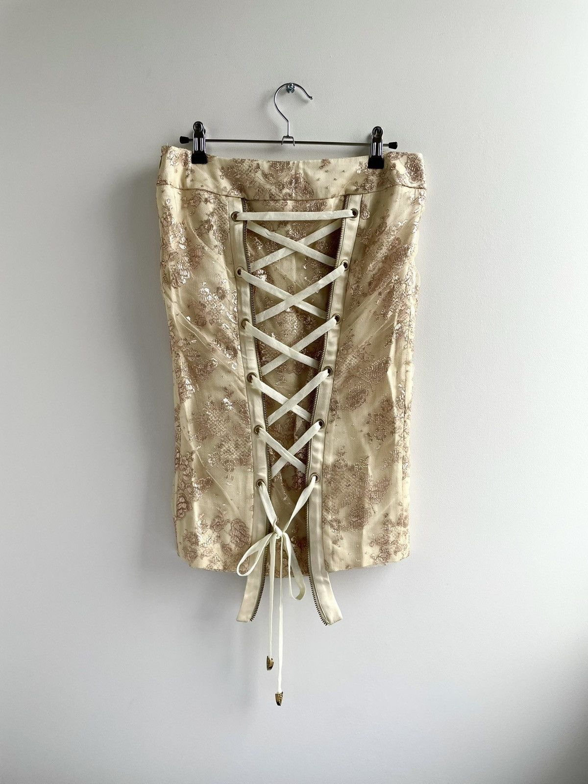 SS 2004 Runway Skirt Lace Up Mesh Skirt