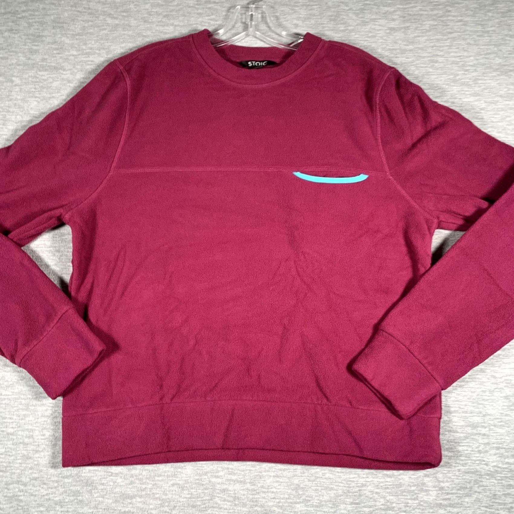Stoic Stoic Sweatshirt Mens S Pink Fleece Pullover Chest Zip Pocket Crewneck Size US S / EU 44-46 / 1 - 2 Thumbnail