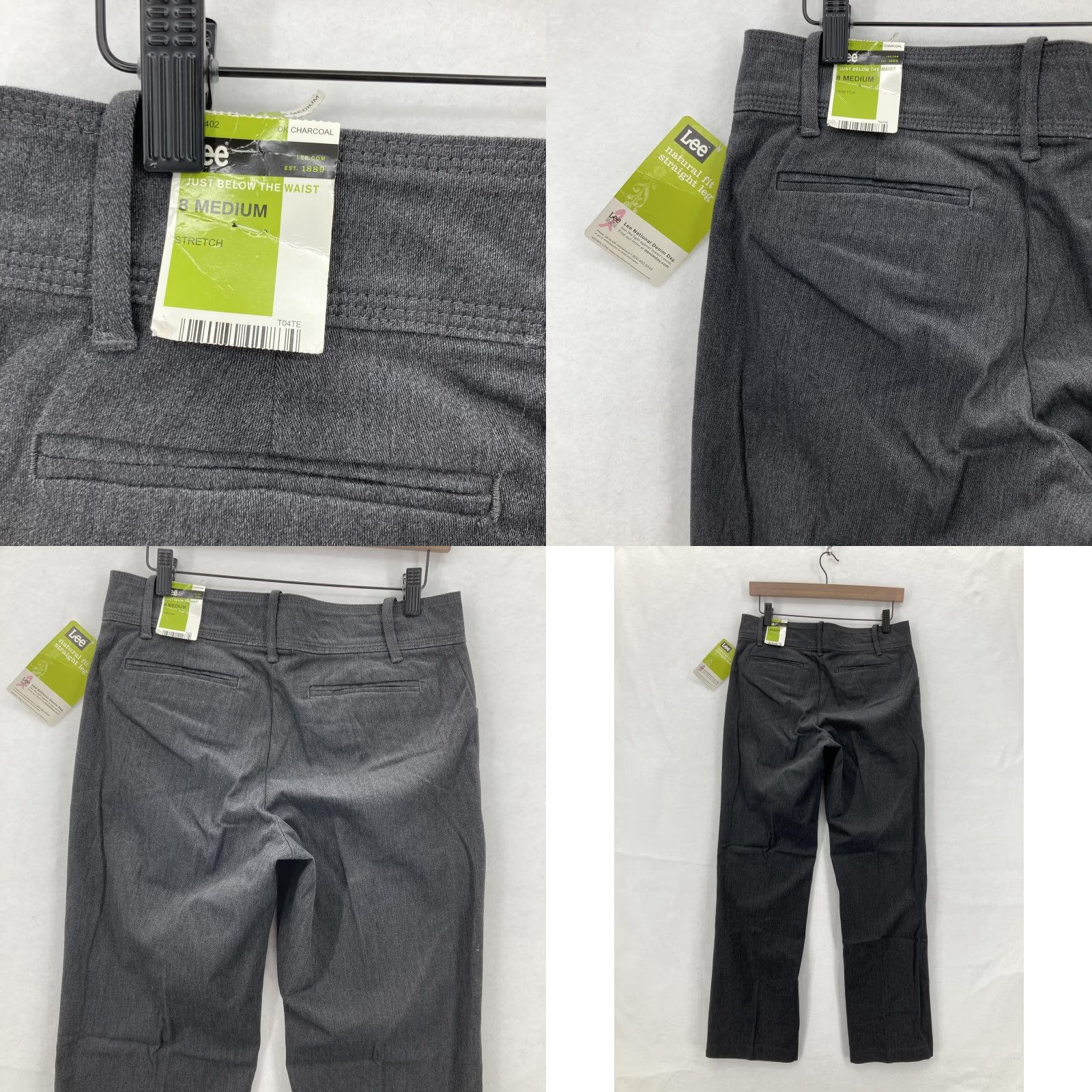 Lee Lee Pants Womens 8 Charcoal Gray Natural Fit Straight Leg Tummy Control Casual Dress Pants Slimming, Stretch, Shaping, Comfort for Workwear Size 30" / US 8 / IT 44 - 9 Thumbnail