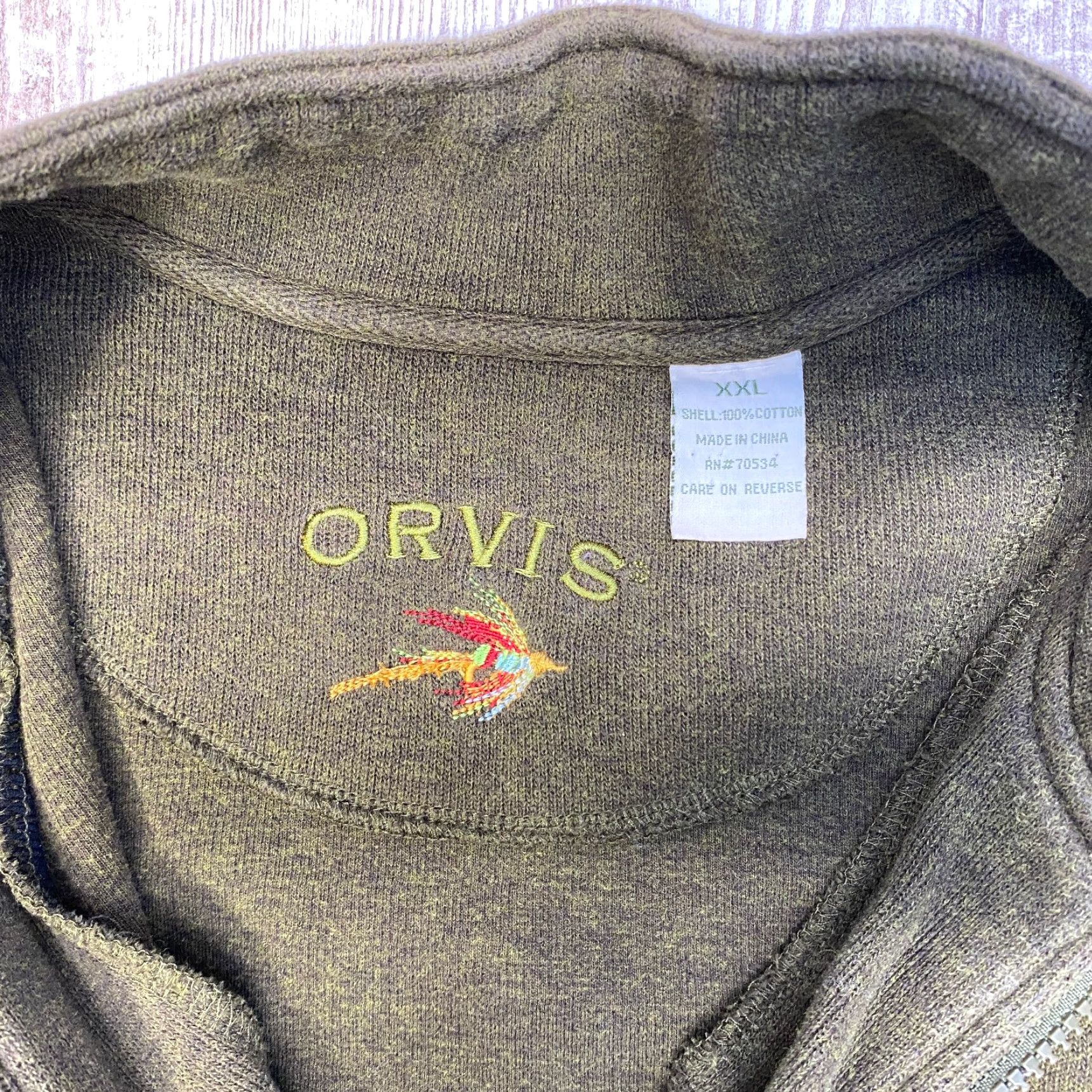 Orvis ORVIS 1/4 Zip Pullover Sweater Men's 2XL Long Sleeve Olive 100% Cotton 7279 Size US XXL / EU 58 / 5 - 6 Thumbnail