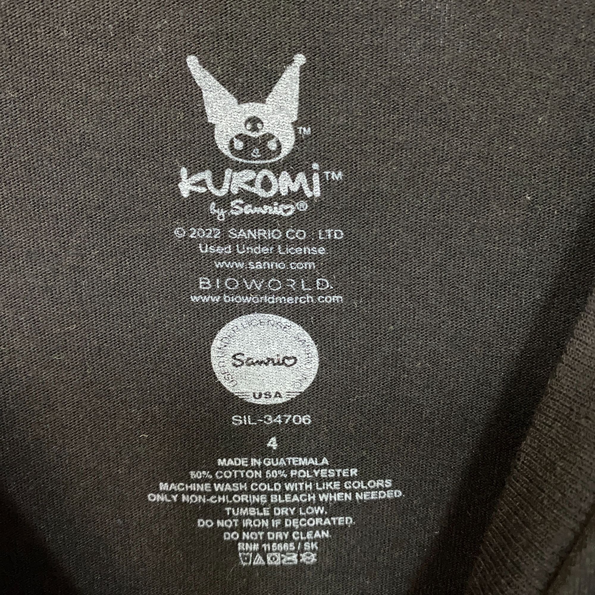 Other Sanrio Kuromi Grid Faces T-Shirt 2XL Size US XXL / EU 58 / 5 - 4 Thumbnail