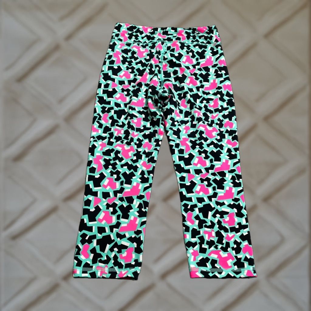 Olive LIVE LOVE DREAM Compression Leggings Womens M Multicolor Geometric 26x20 Athletic Pattern Geometric, Leggings, Activewear Womens Size 32" / US 10 / IT 46 - 1 Thumbnail