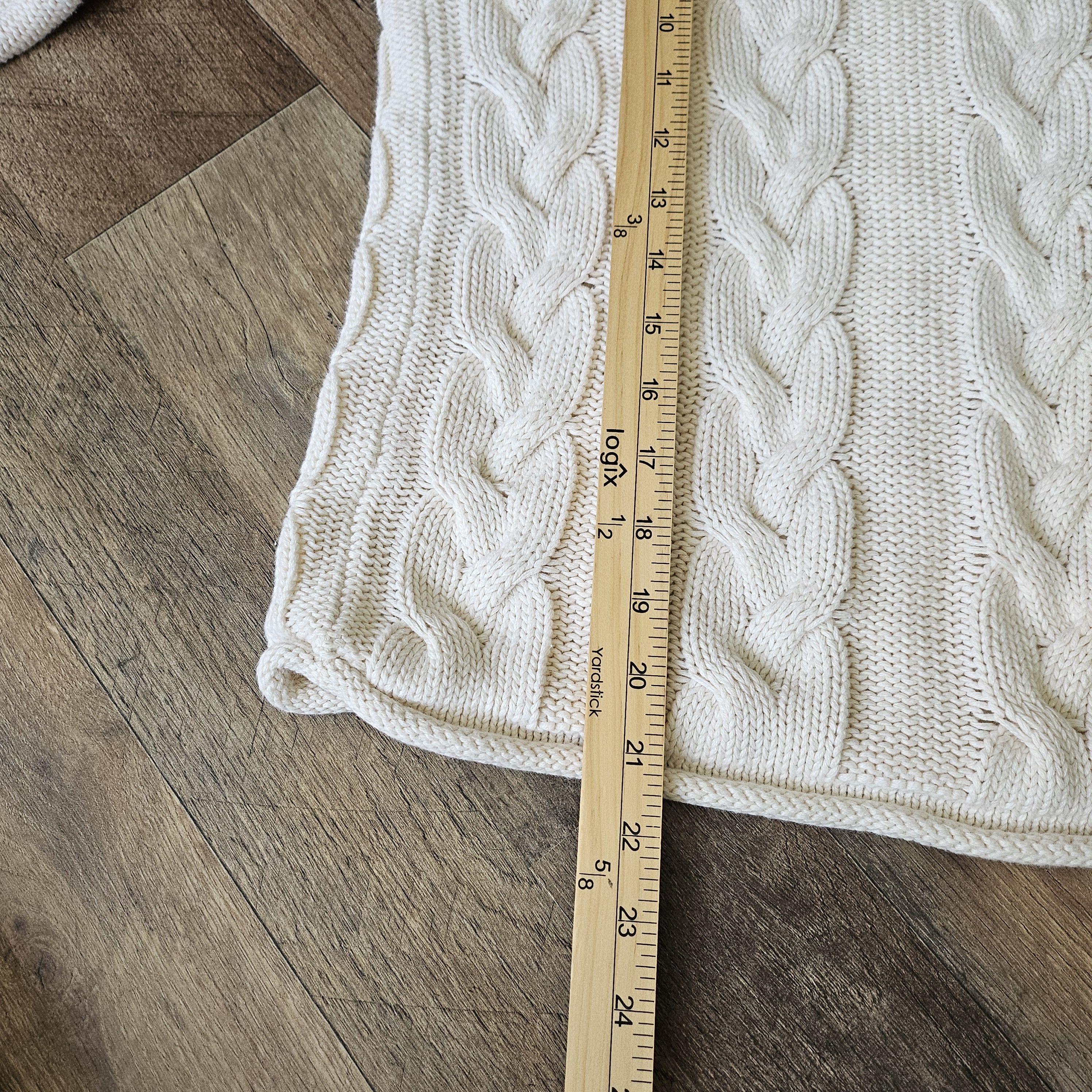 Evan Picone × Vintage Vtg Evan-Picone Sweater Ivory Cable-Knit Ramie/Cotton Size US S / EU 44-46 / 1 - 6 Thumbnail