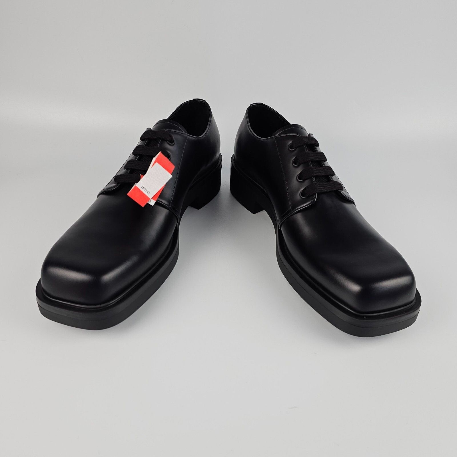 Prada PRADA Black Brushed Leather Derby Shoes New And Authentic (M Size US 12 / EU 45 - 6 Thumbnail