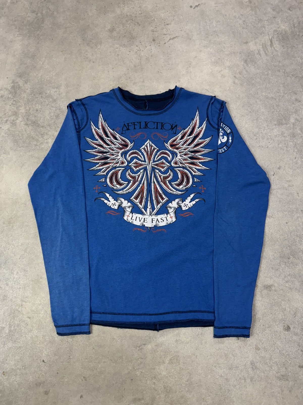 Affliction Vintage Y2K Affliction Reversible Long Sleeve T Shirt Size US L / EU 52-54 / 3 - 1 Thumbnail