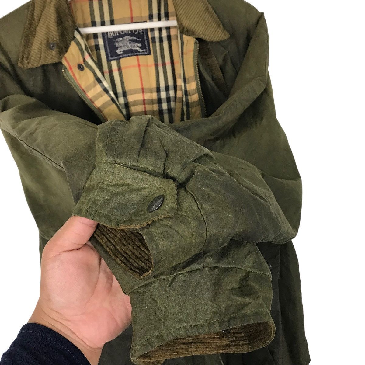 Burberry 💥 BURBERRY NOVA CHECK LINING WAXED JACKET MADE IN ENGLAND Size US L / EU 52-54 / 3 - 9 Thumbnail