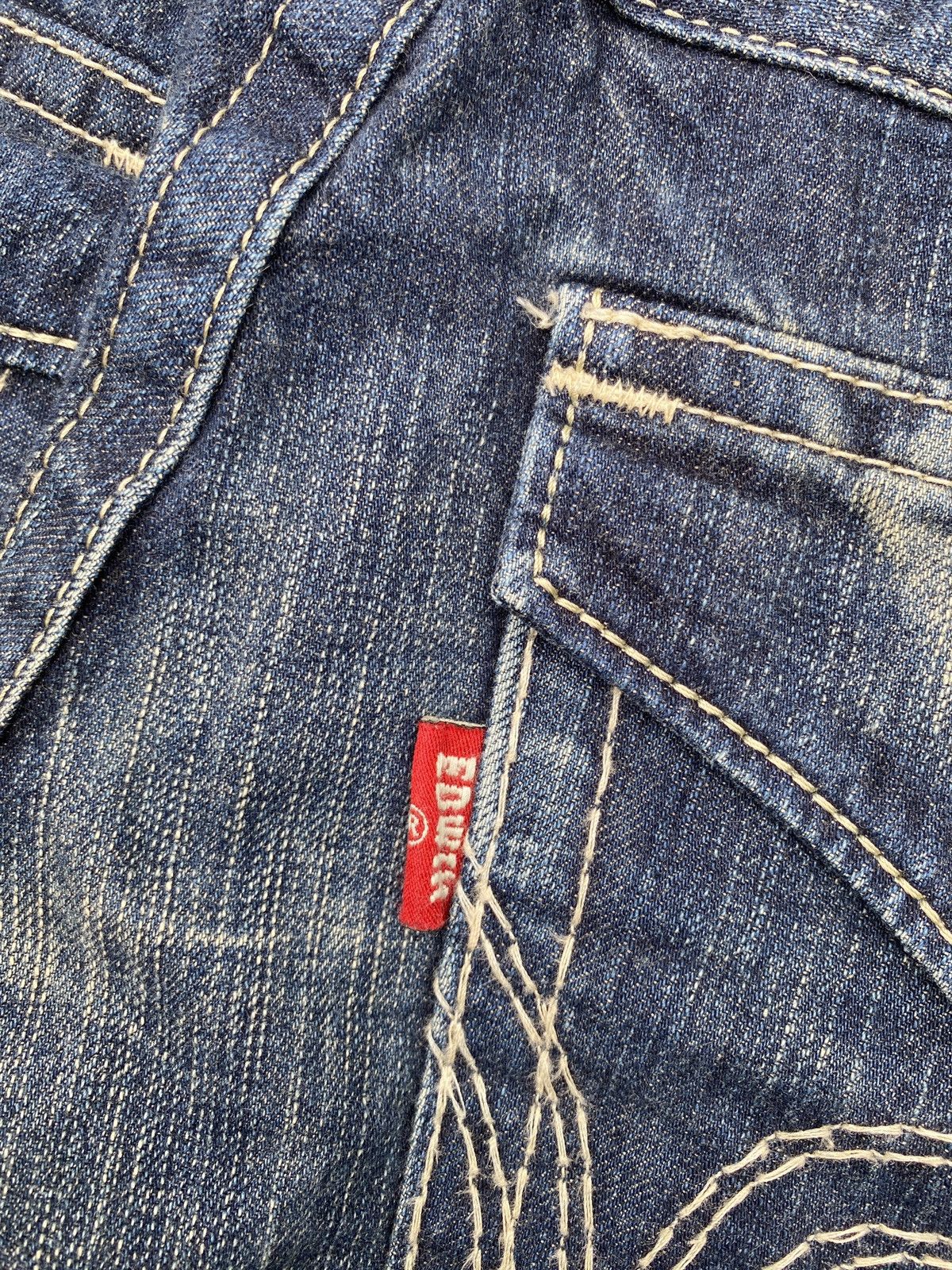 Edwin × Japanese Brand × Tornado Mart 2000s - Edwin Blue Trip Claw Marks Design Flare Denim Size US 32 / EU 48 - 15 Thumbnail