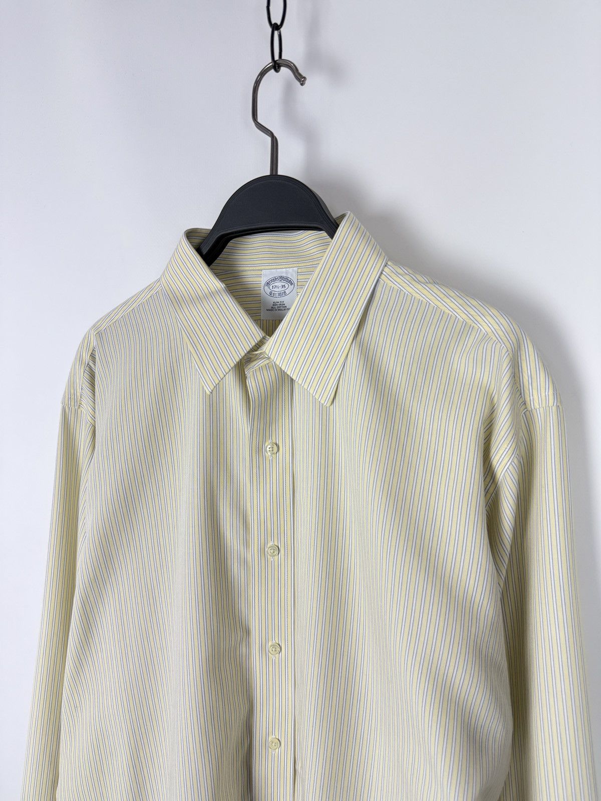Brooks Brothers Brooks Brothers Slim Yellow Stripe Formal French Cuff Shirt Size US XL / EU 56 / 4 - 2 Thumbnail