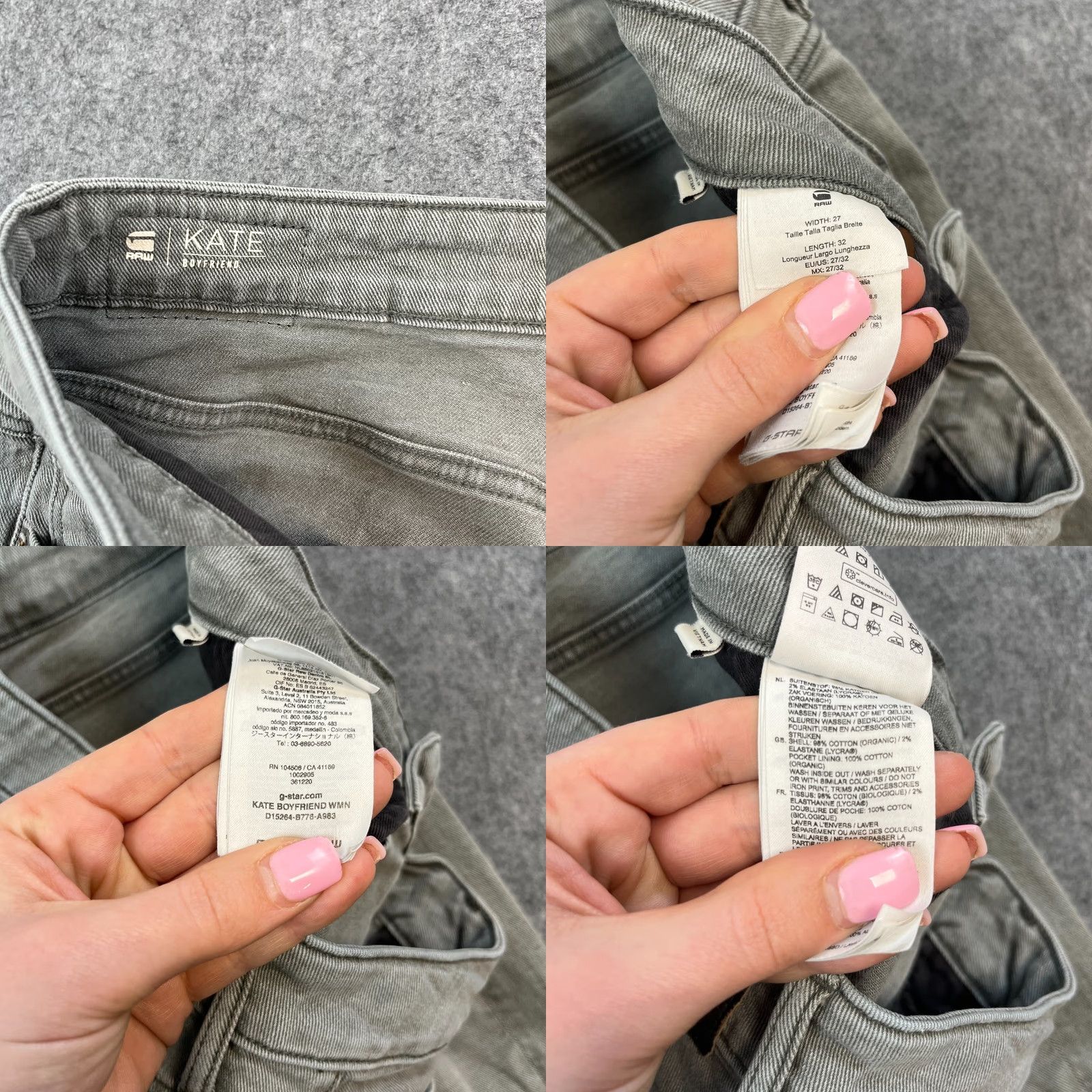 G-Star G-Star Womens Jeans Boyfriend Skinny 27 32 UK 8 Medium Wash Grey Stretch Jeans Women 8 Slim Denim 5-Pocket Classic Vintage: No Gy? Size 30" / US 8 / IT 44 - 8 Thumbnail