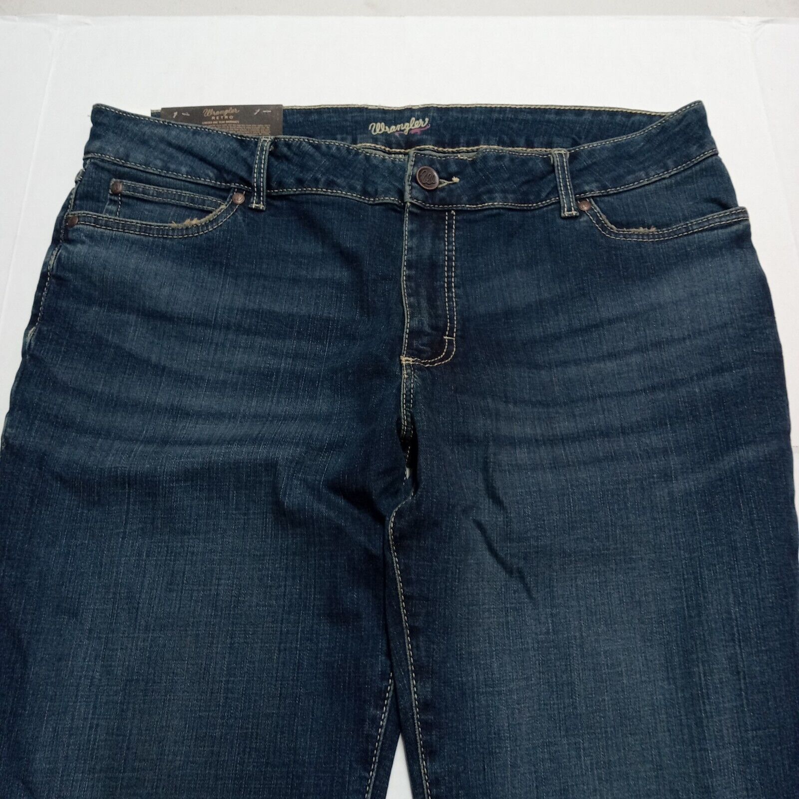 Wrangler Wrangler Women Size 35/19x34 Blue Retro Mid Bootcut Jeans Size 35" - 4 Thumbnail