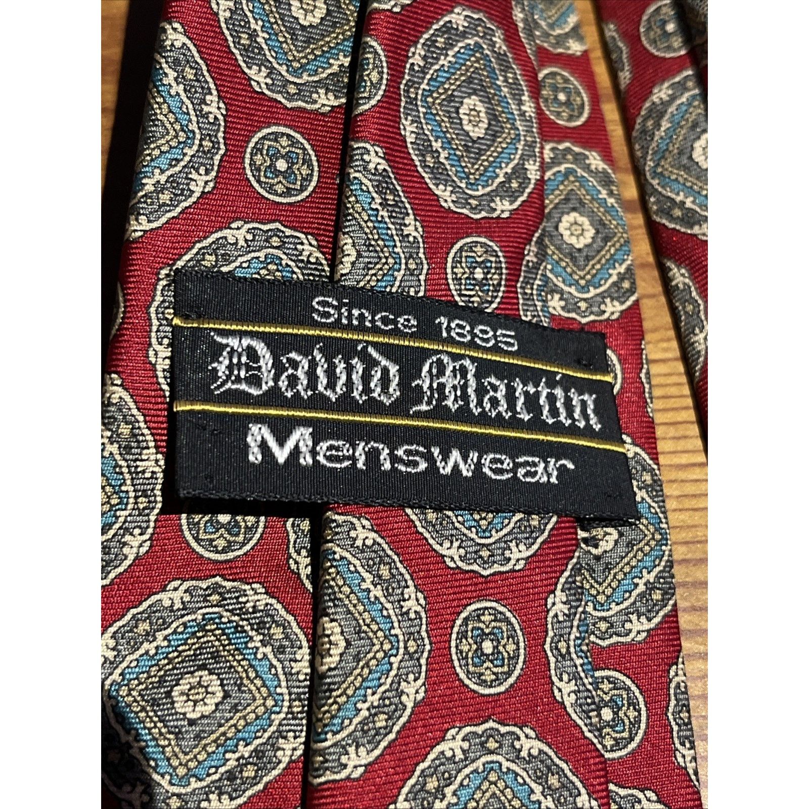 Other david martin menswear vintage Red geometric silk necktie Size ONE SIZE - 3 Thumbnail