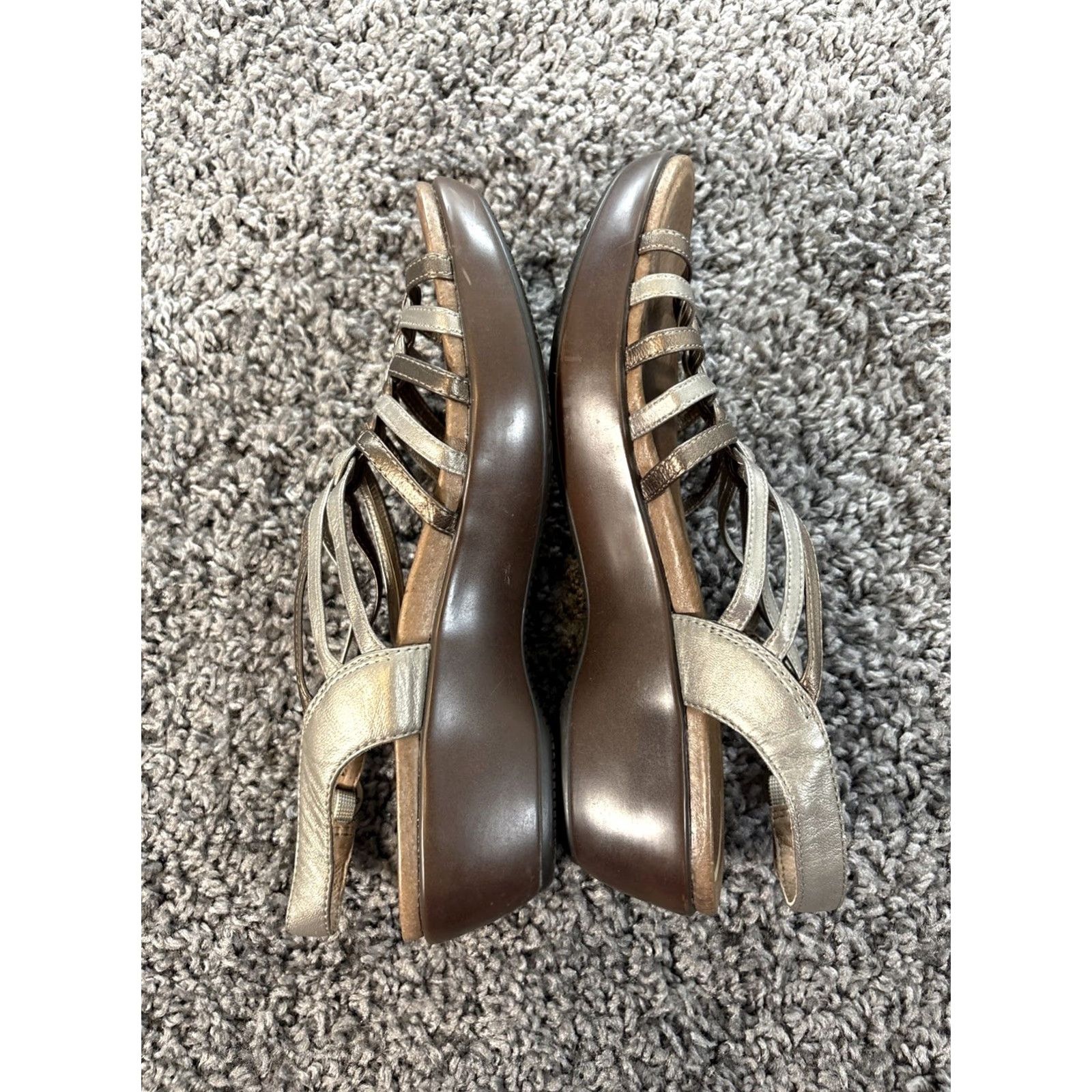 Dansko Dansko Dana Bronze Pewter Metallic Braided Leather Slingback Sandals Womens 8 Ladies Leather Sandal Size US 8 / IT 38 - 3 Thumbnail