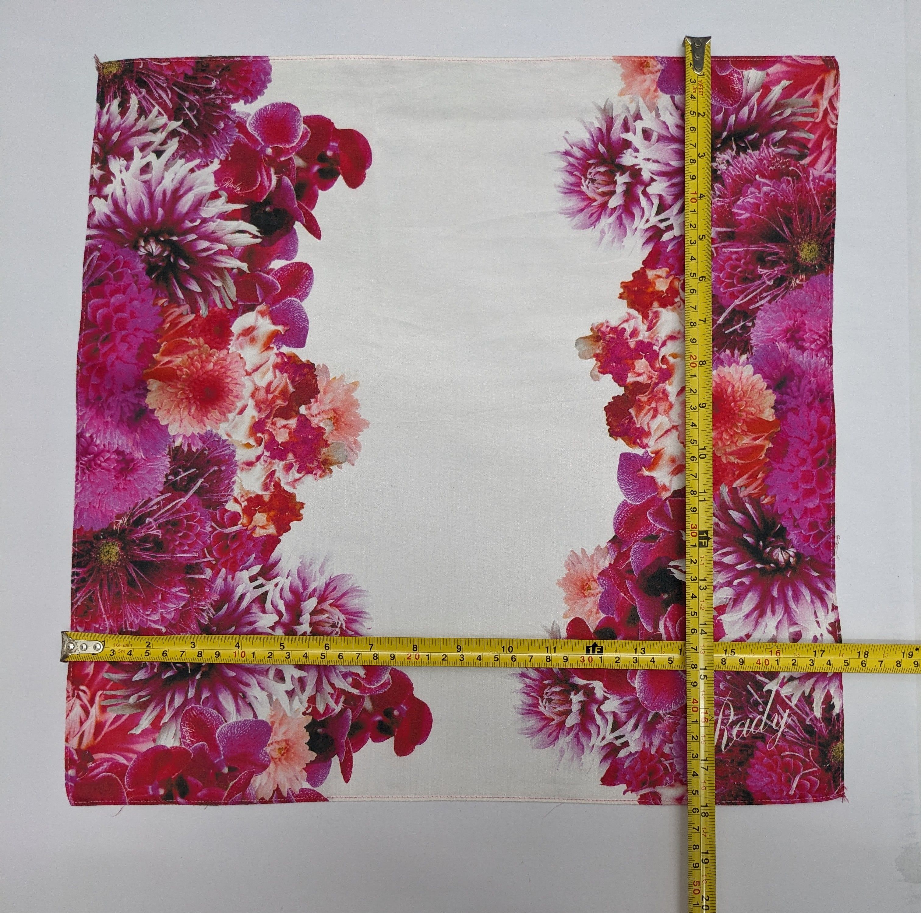 Japanese Brand Rady Japan Handkerchief Floral Orchid Dahlia Size ONE SIZE - 5 Thumbnail