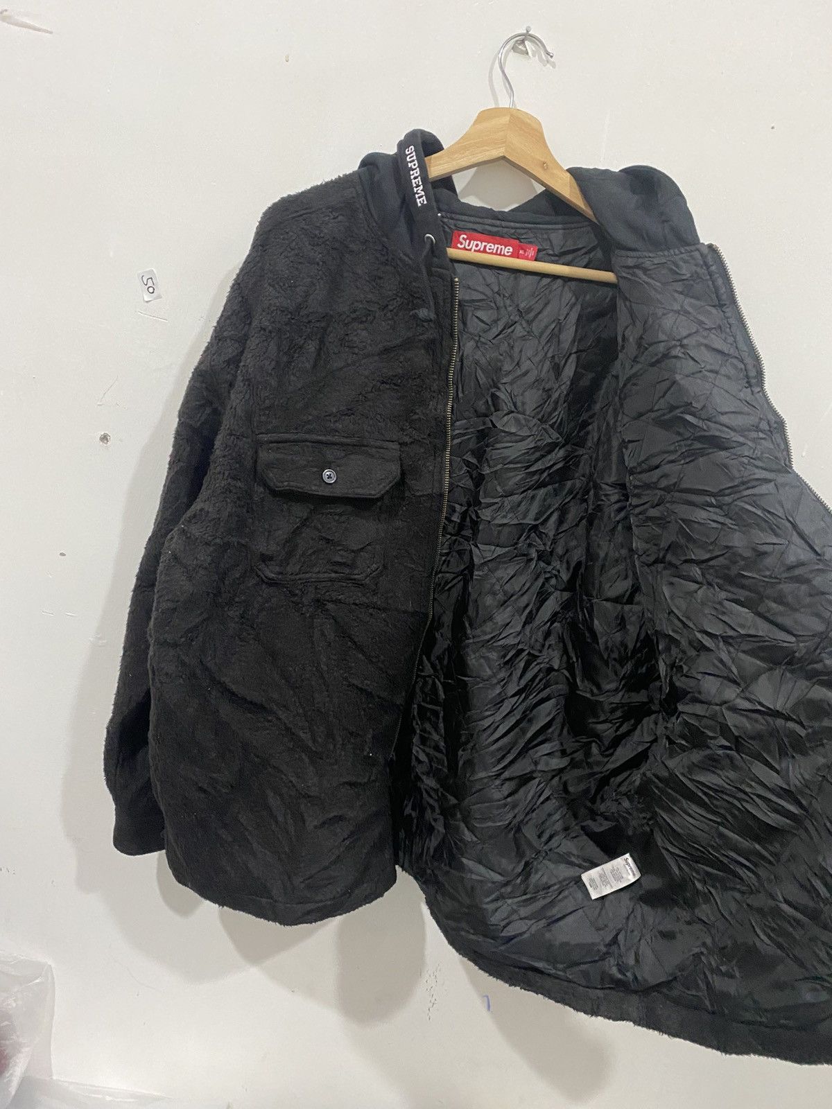 Supreme Supreme Fleece Jacket Zip up Hooded Shirt Black Size US XL / EU 56 / 4 - 4 Thumbnail
