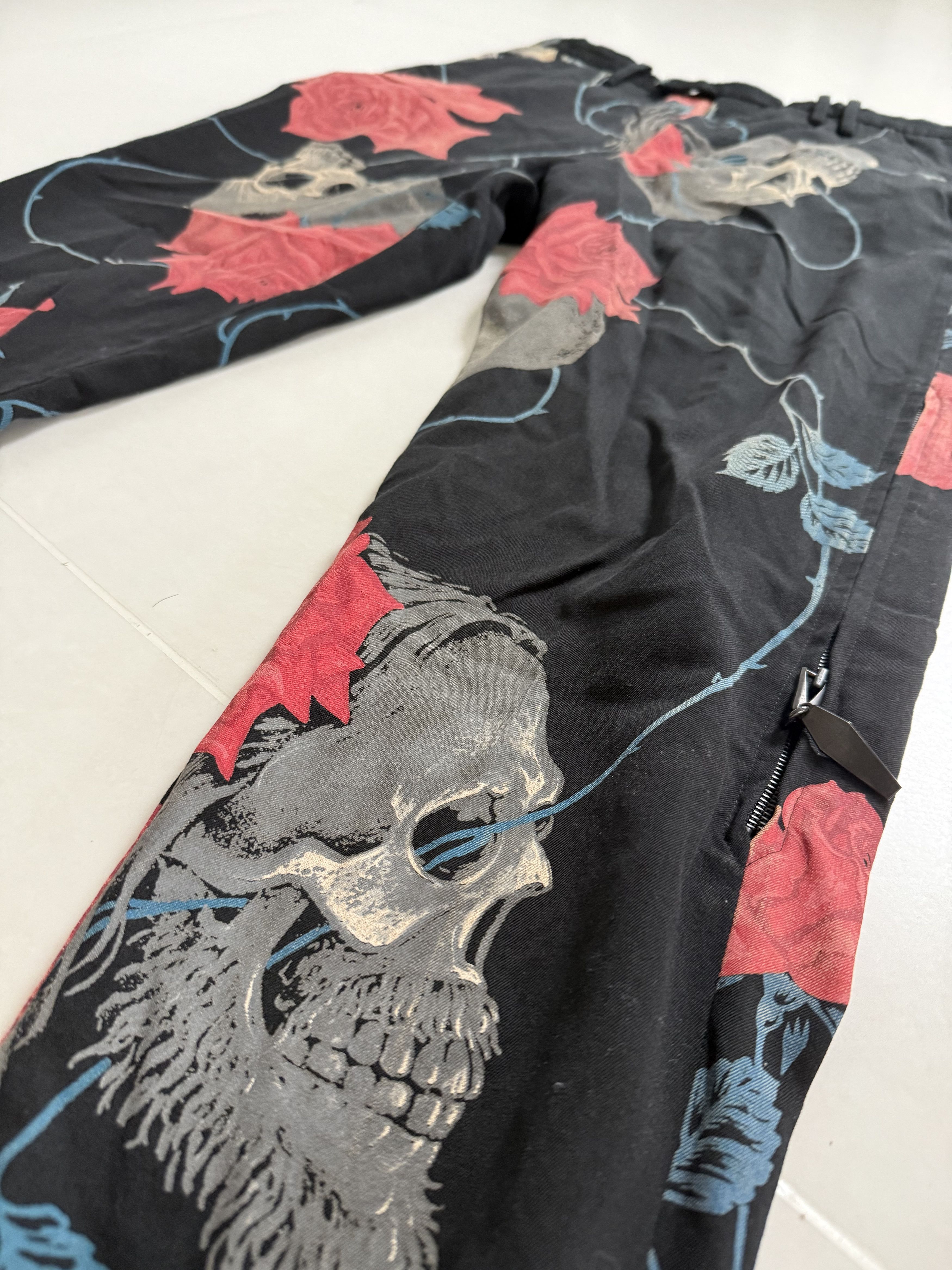 Yohji Yamamoto Yohji Yamamoto Pour Homme 18SS Skull & Rose Size US 31 - 2 Thumbnail