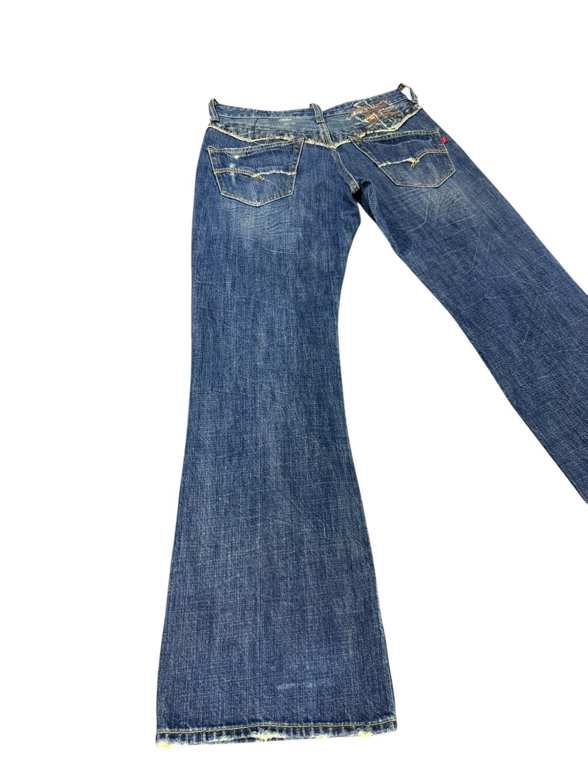 Japanese Brand Flare Jeans Bartack Distress Boot Cut amiri lgb dior 3🟦5 Size US 31 - 12 Thumbnail