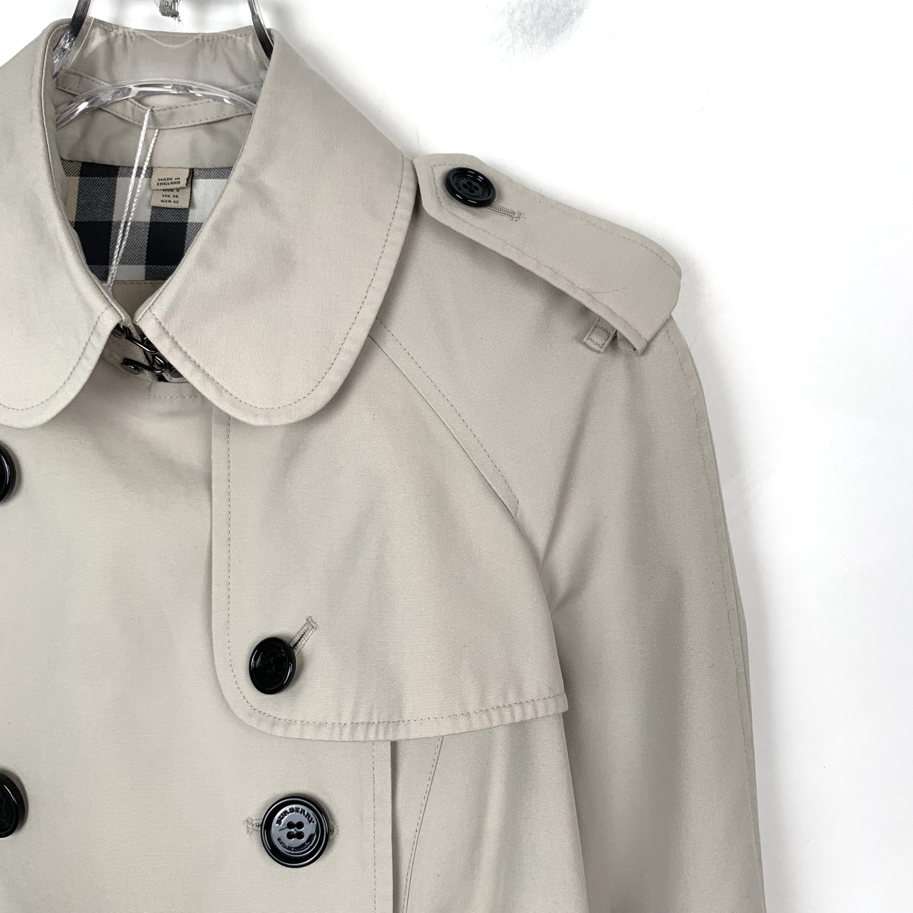 Burberry Burberry Brown Belted Cotton Trench Coat (Size XS) Size XS / US 0-2 / IT 36-38 - 7 Thumbnail