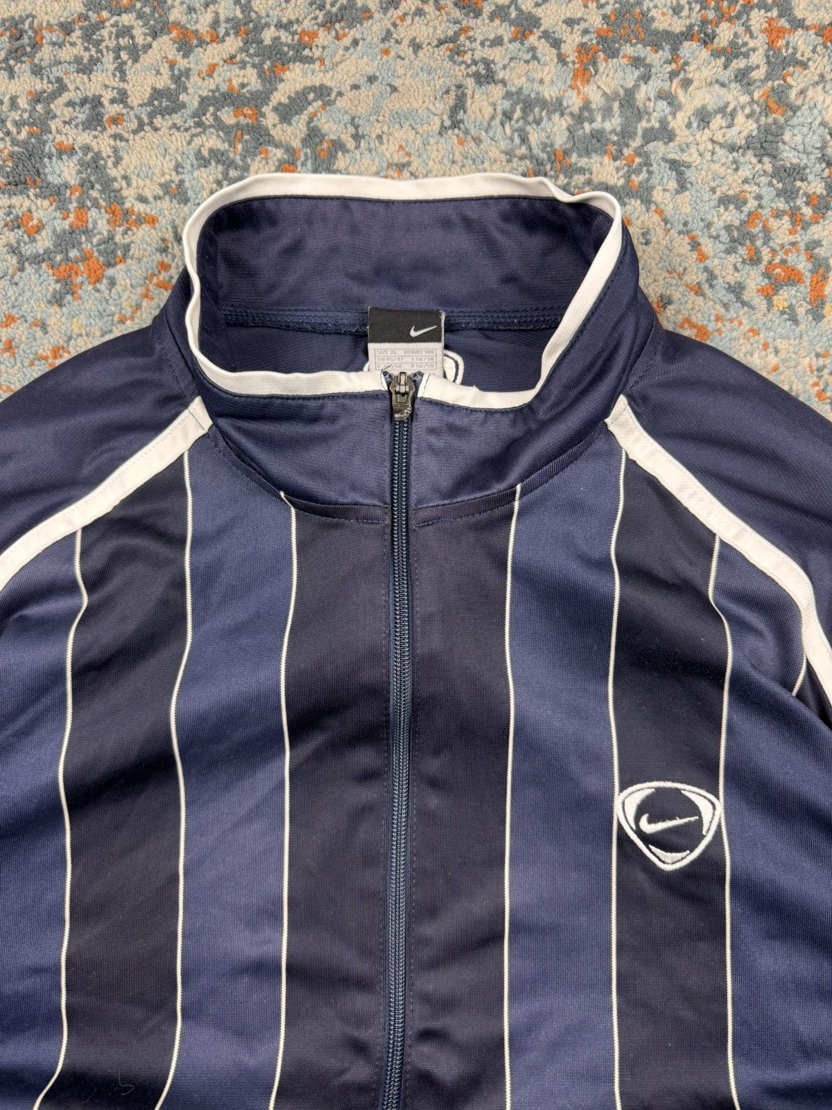 Other Vintage 00s Nike pinstripe full zip track jacket boxy baggy Size US XL / EU 56 / 4 - 5 Thumbnail