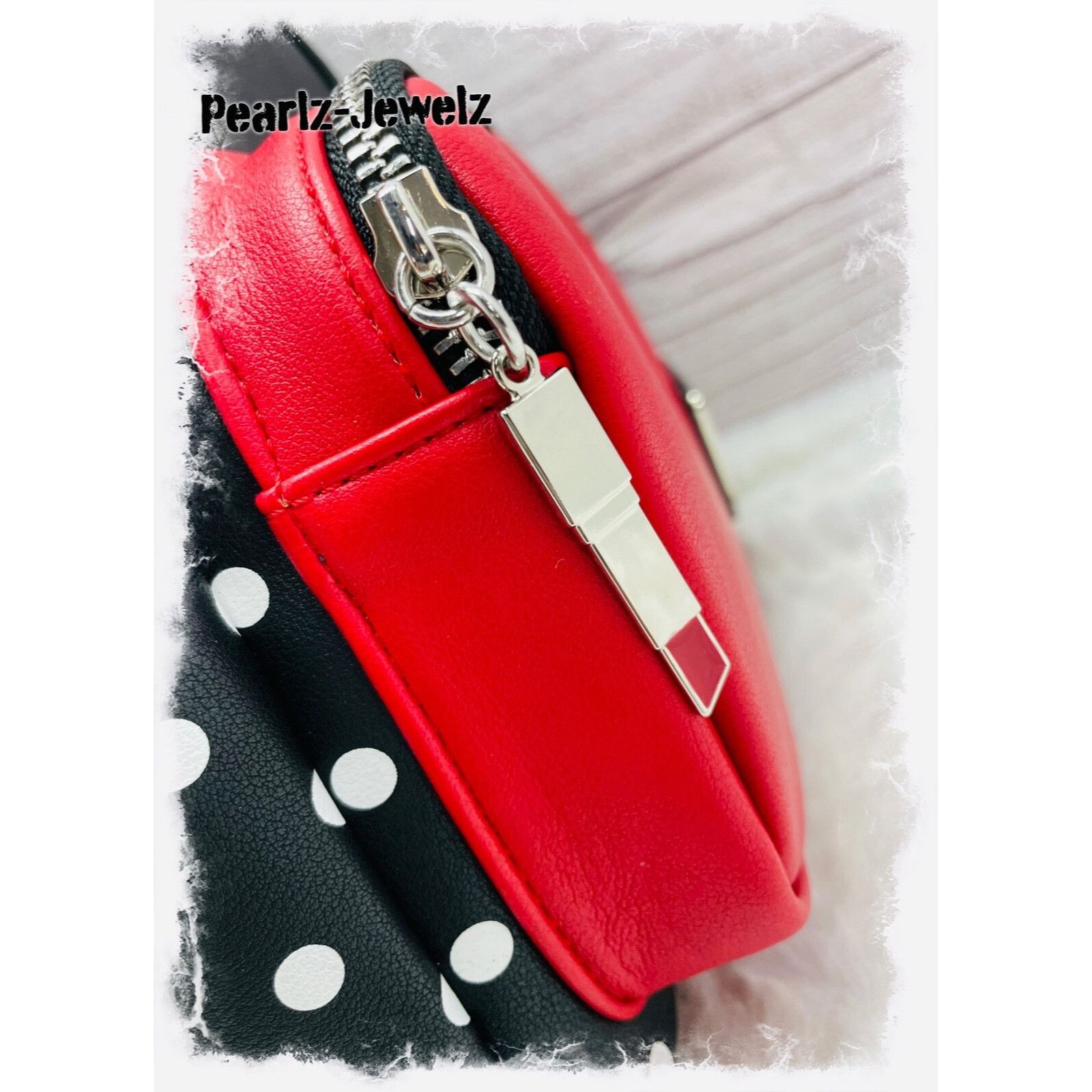 Disney Loungefly Disney Minnie Mouse Polka Dots Black & Red Bow Min Size ONE SIZE - 3 Thumbnail