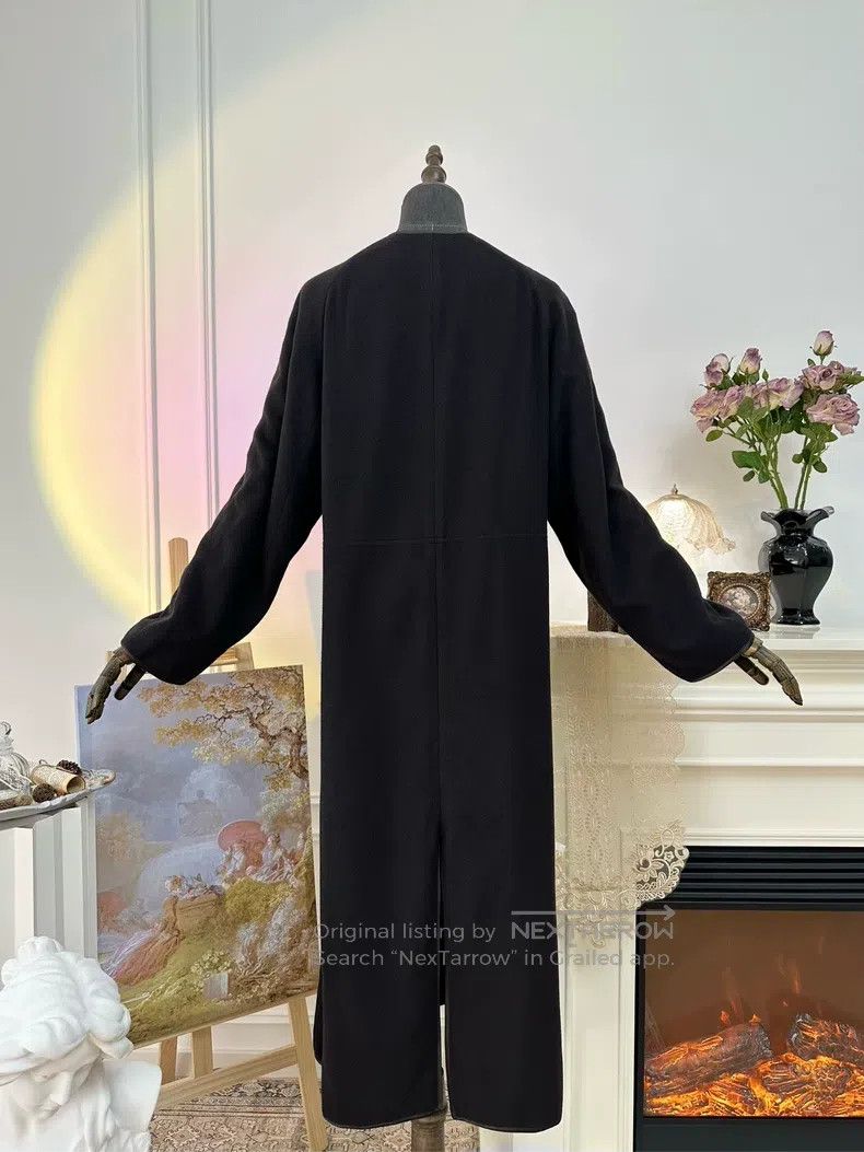 Hermes Hermes Casual Comfortable Velvet Long Coat, Black Size XXS / US 00 / IT 34 - 2 Thumbnail