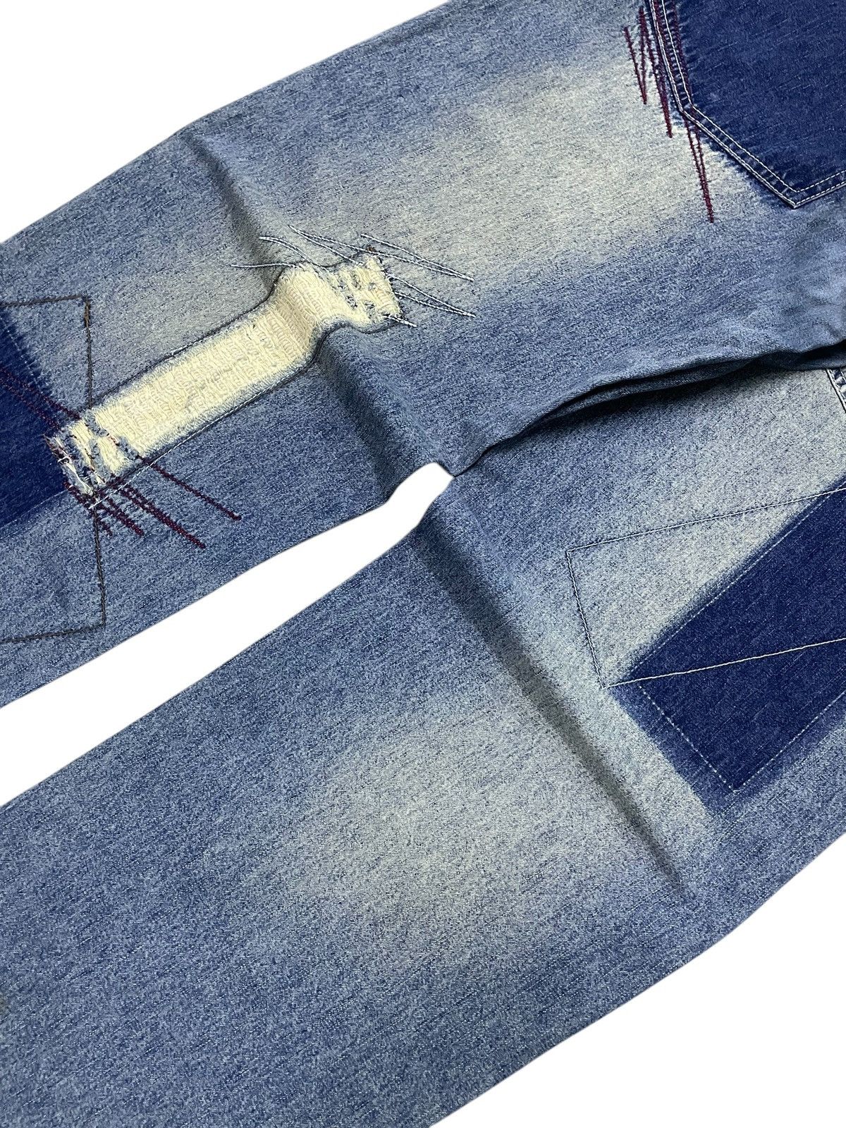 Dogtown × JNCO × Sean John Paco Deconstructed Cut & Sew Distressed Massive Baggy Jeans Size US 30 / EU 46 - 16 Thumbnail