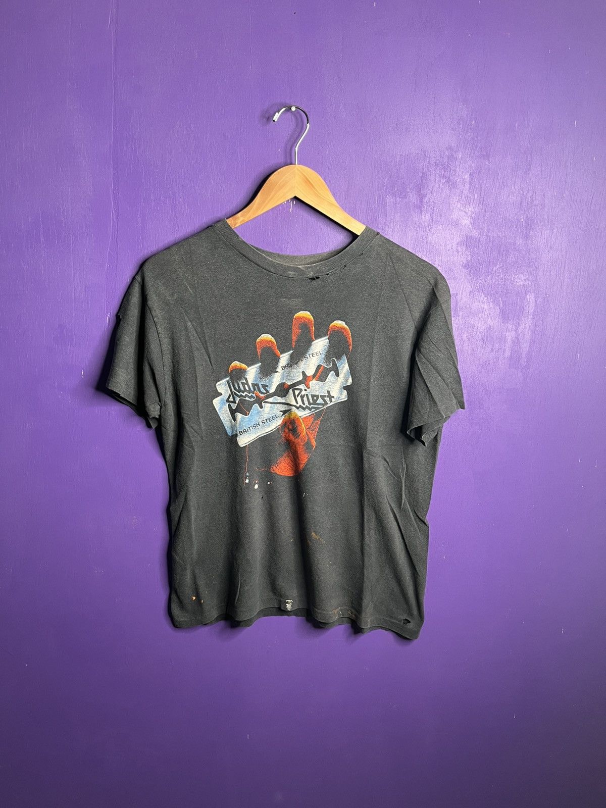 Band Tees × Vintage Vintage 80s Judas Priest razorblade tour tee Size US M / EU 48-50 / 2 - 1 Thumbnail