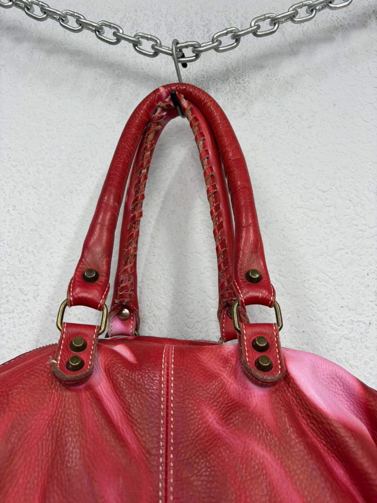 KMRii Balenciaga City Style Red Distressed Leather Bag Y2K Archive Size ONE SIZE - 11 Thumbnail