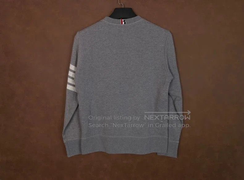 Thom Browne THOM BROWNE Grey Striped Sweatshirt. Size US M / EU 48-50 / 2 - 3 Thumbnail