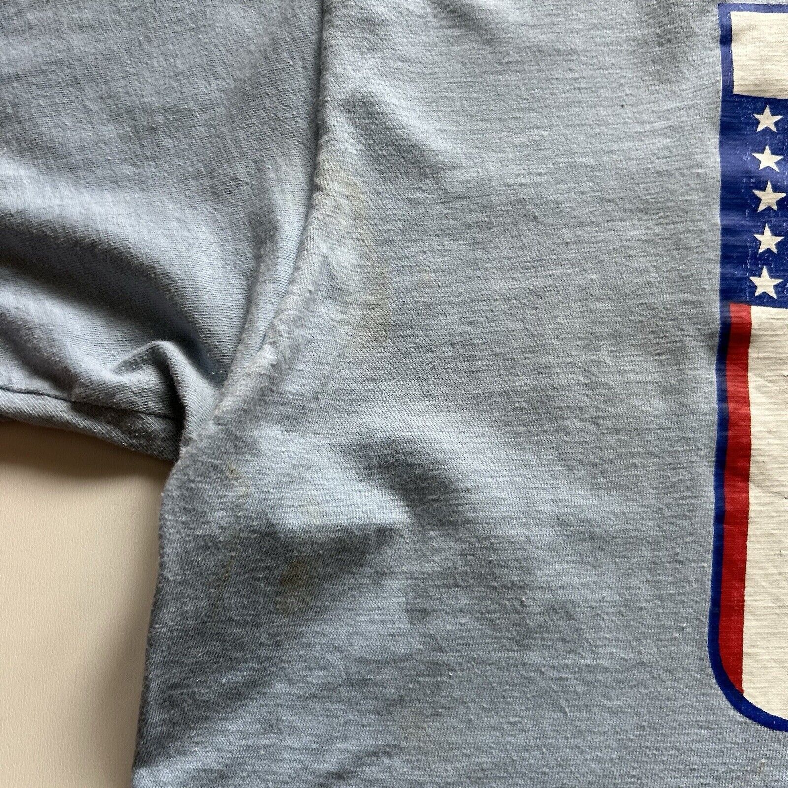 Vintage Vintage 90s USA Flag America T Shirt XL Blue Hanes Beefy T Size US XL / EU 56 / 4 - 5 Thumbnail