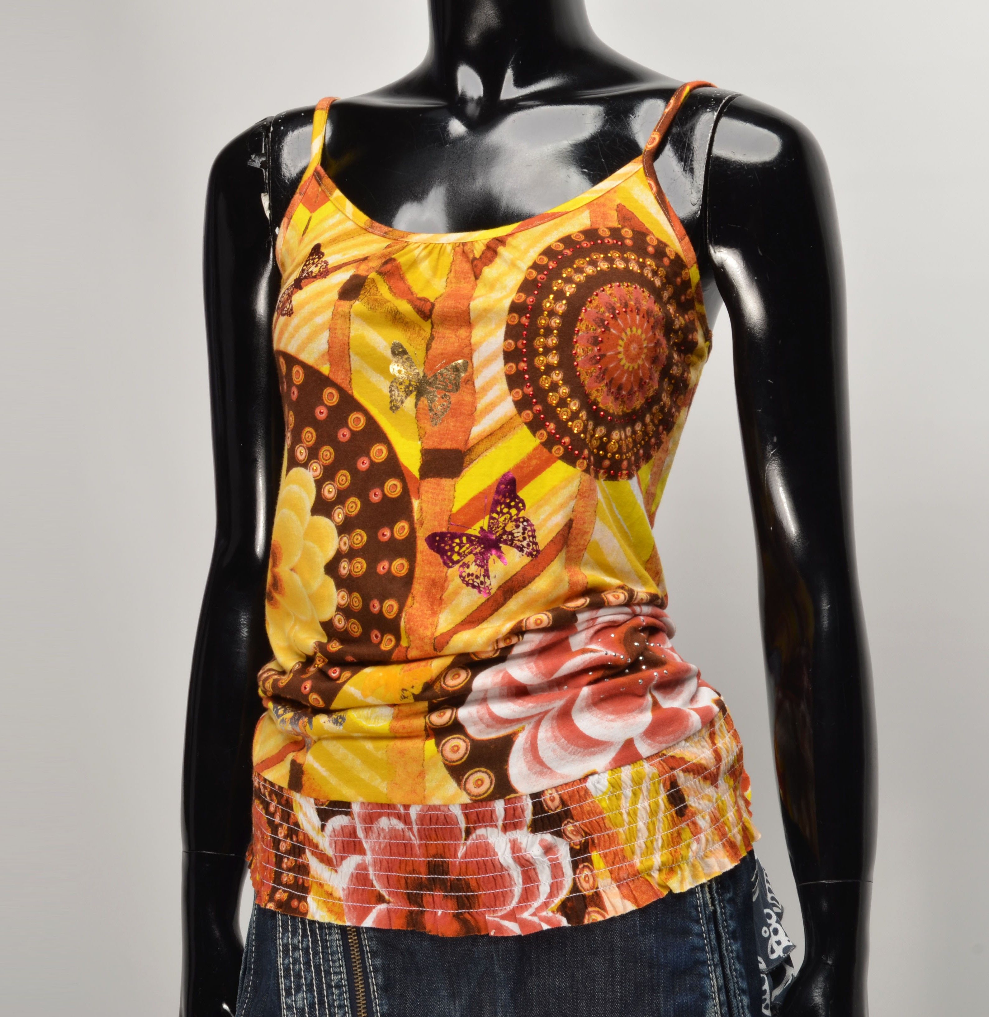 Desigual Vintage Desigual Y2K Fairy Boho Butterfly Cami Top Size XS / US 0-2 / IT 36-38 - 2 Thumbnail