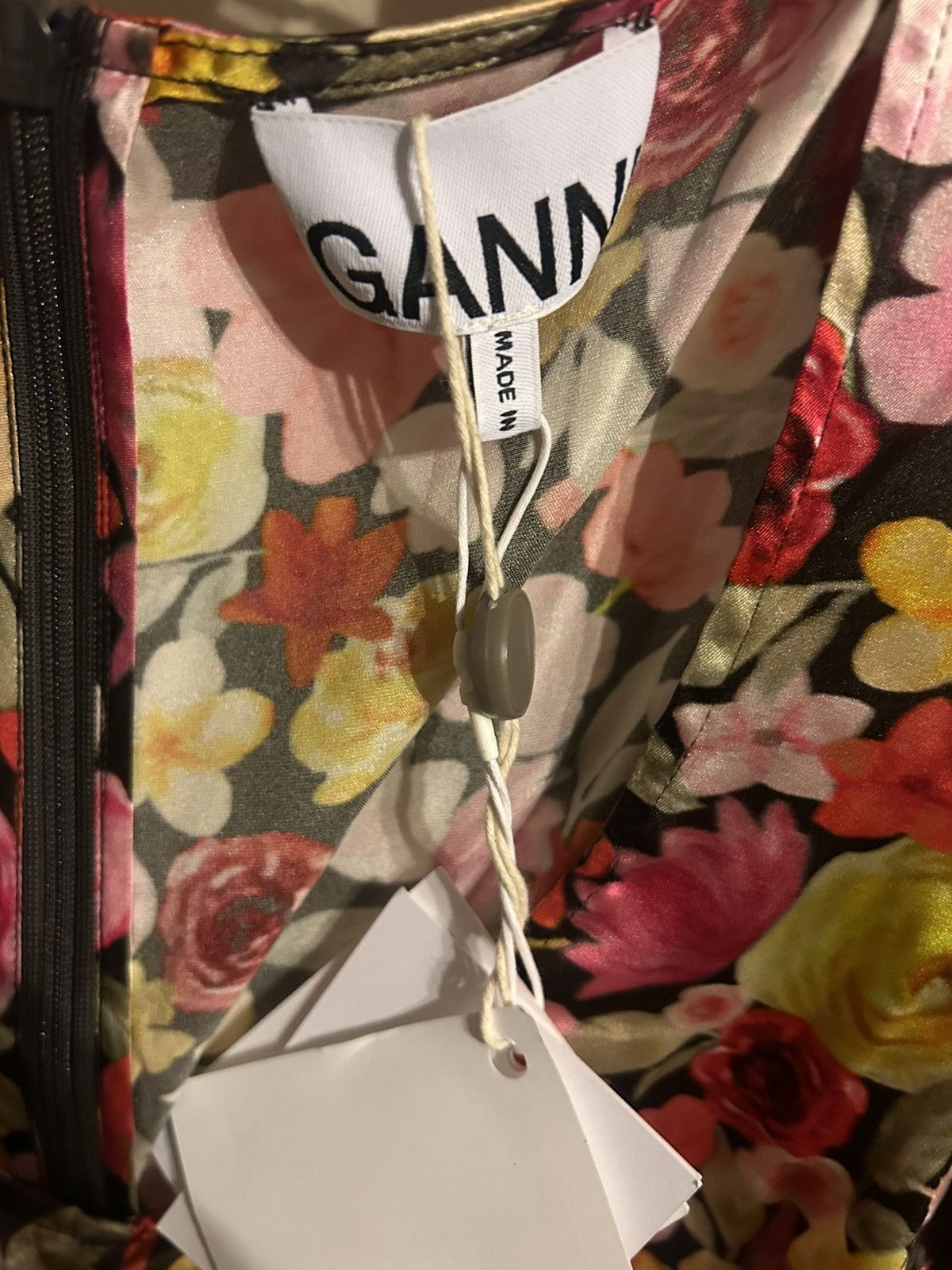 Ganni GANNI Ruched floral-print silk-blend satin midi Dress Size S / US 4 / IT 40 - 4 Thumbnail