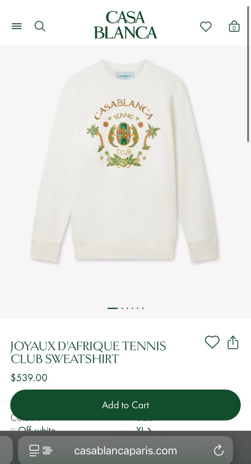 Casablanca Casablanca Joyaux D'Afrique tennis club sweater italy 🇮🇹🎾🏓 Size US XL / EU 56 / 4 - 7 Thumbnail
