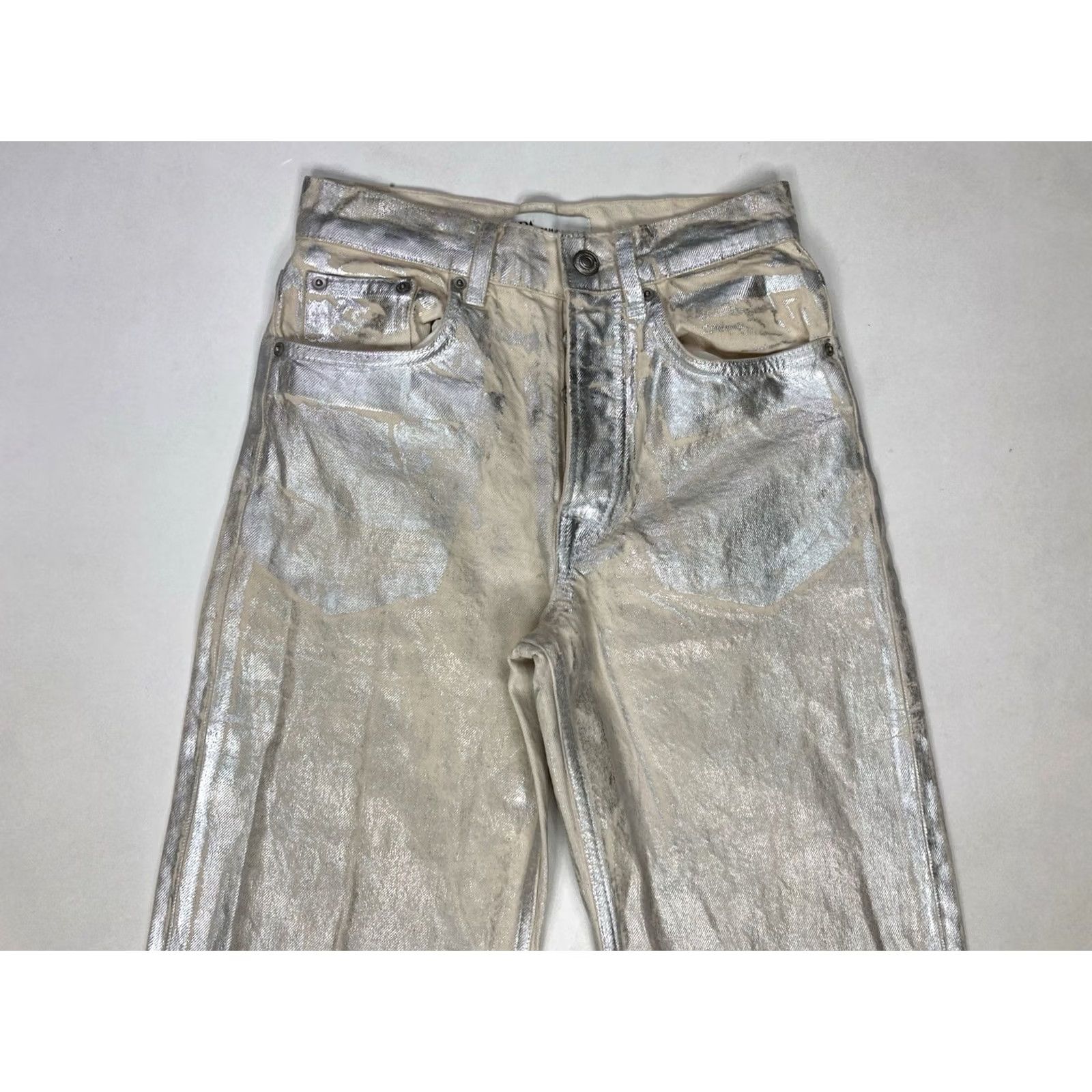 Zara Zara Jeans Women Size 2 Boyfriend Denim Silver 5-Pocket Inseam 32" Cotton Rise Mid Regular Clothes Pants Shirtable? Size 26" / US 2 / IT 38 - 2 Thumbnail