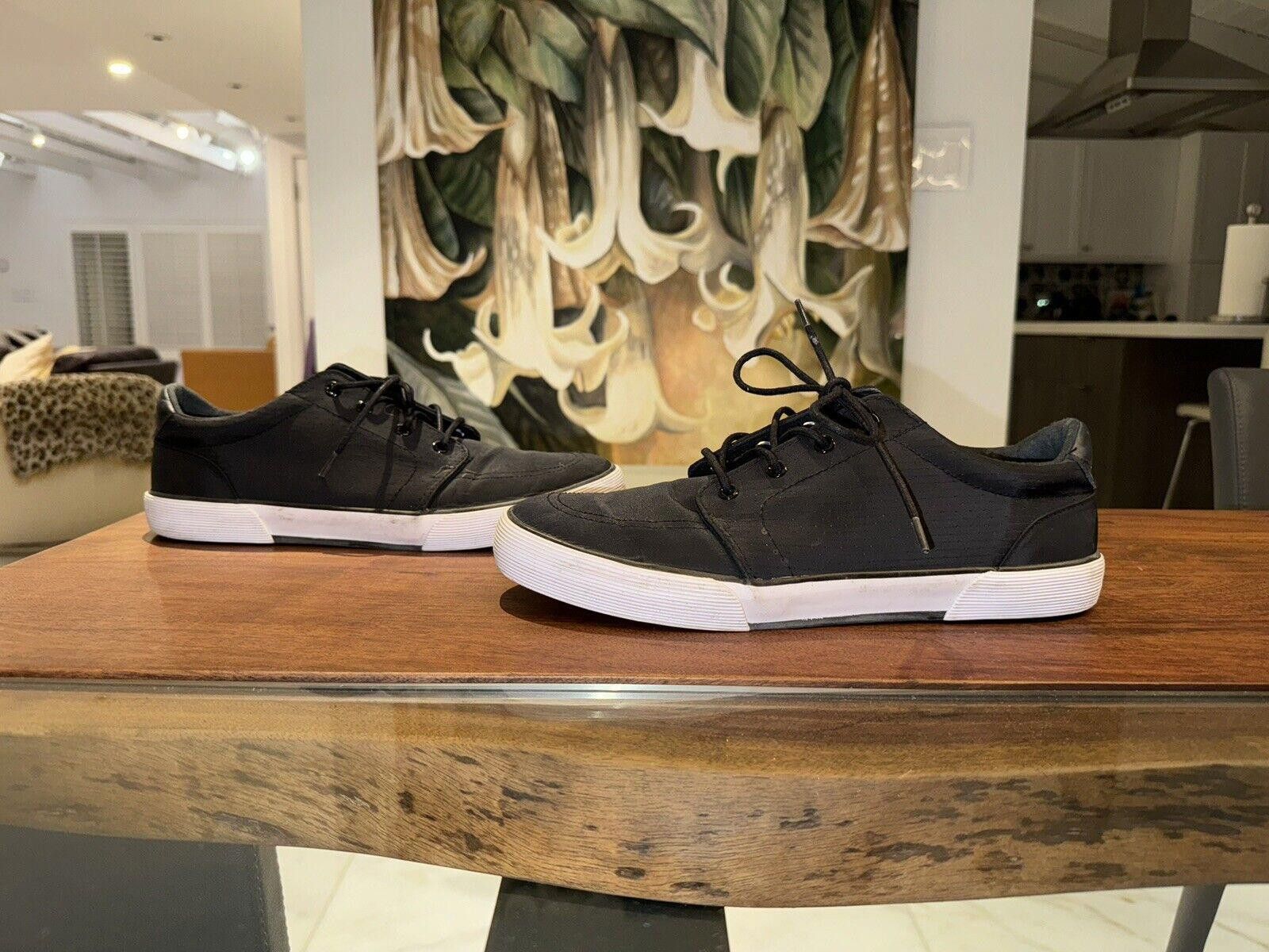 Designer Mens Black Canvas Casual Shoes Size 11 Size US 11 / EU 44 - 1 Thumbnail
