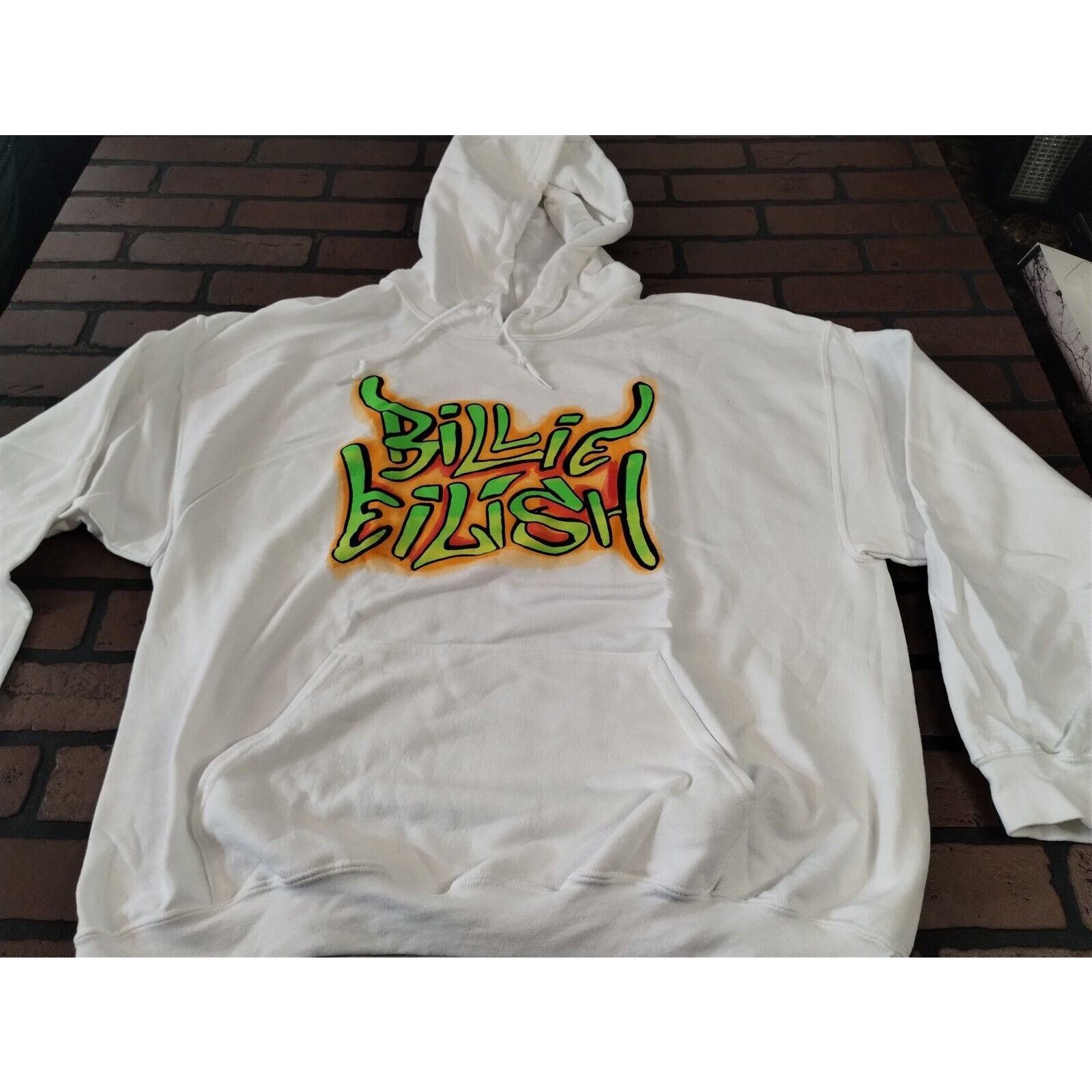 Billie Eilish BILLIE EILISH -2020 White Graffiti Pullover Hoodie ~NEW~M XL Size XL / US 12-14 / IT 48-50 - 2 Thumbnail