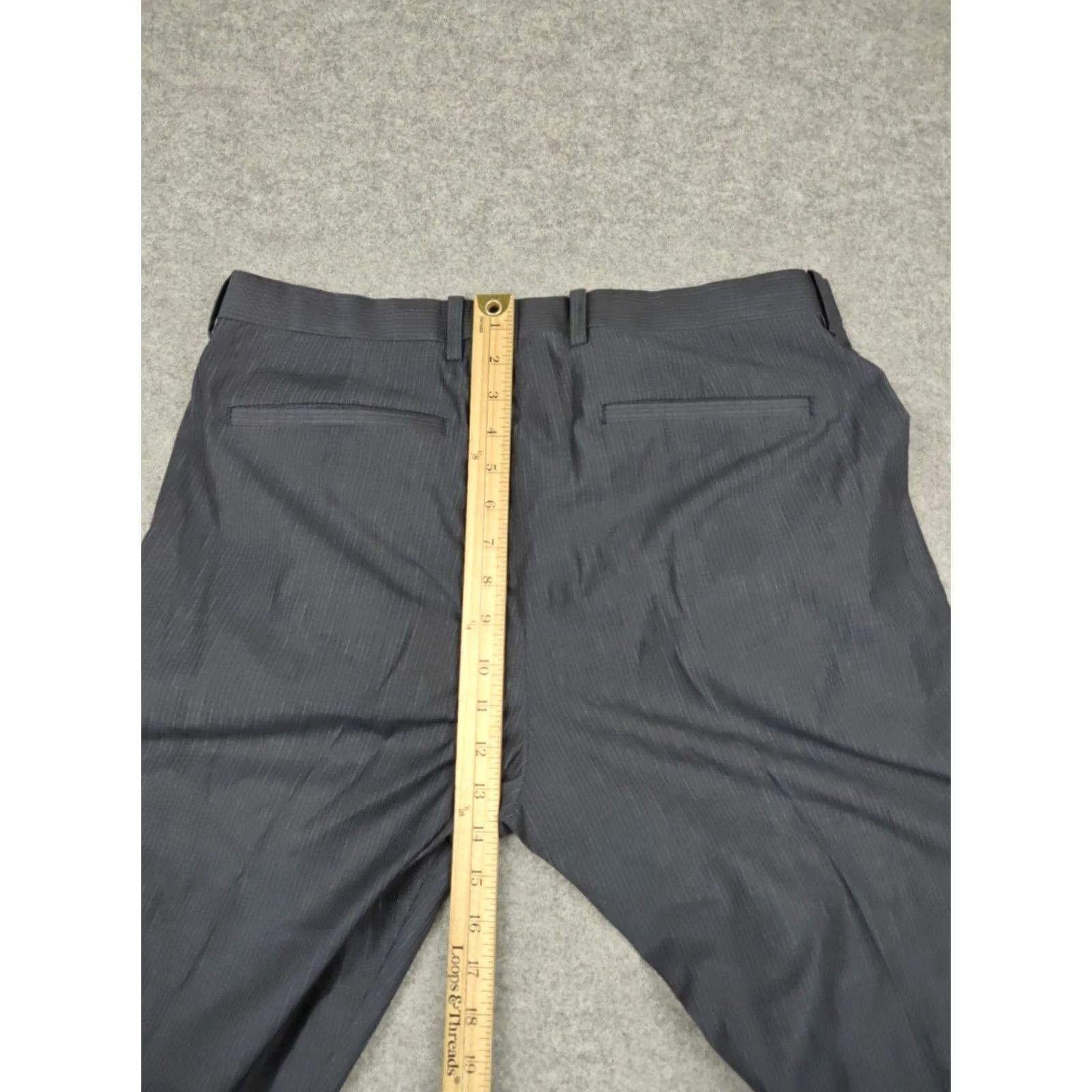 Theory Theory Mens Pants 34x32 Blue Pinstripe Cotton Dress Straight Leg Business Slacks Size US 34 / EU 50 - 7 Thumbnail