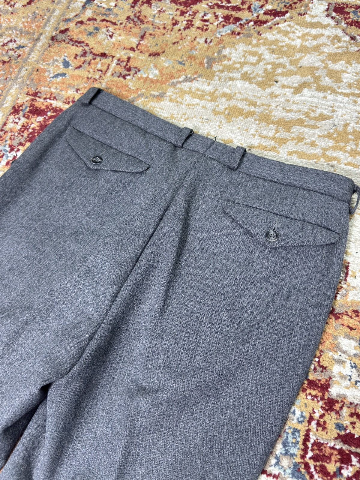 Vintage 1980s Wool Suit Pants Baggy Trousers Blend Balenciaga Rick Size US 33 - 7 Thumbnail