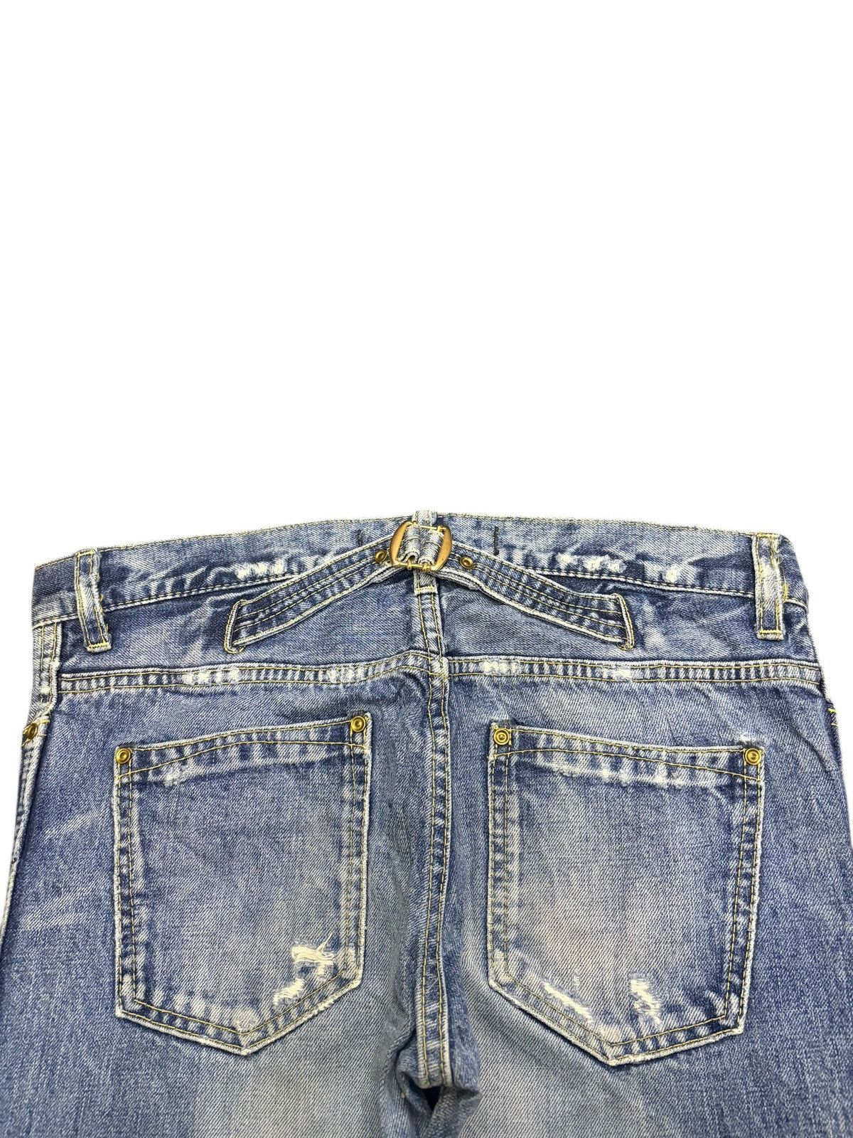 Edwin Vintage Japanese Rna Buckle Back Distressed Jeans Size 31" - 4 Thumbnail