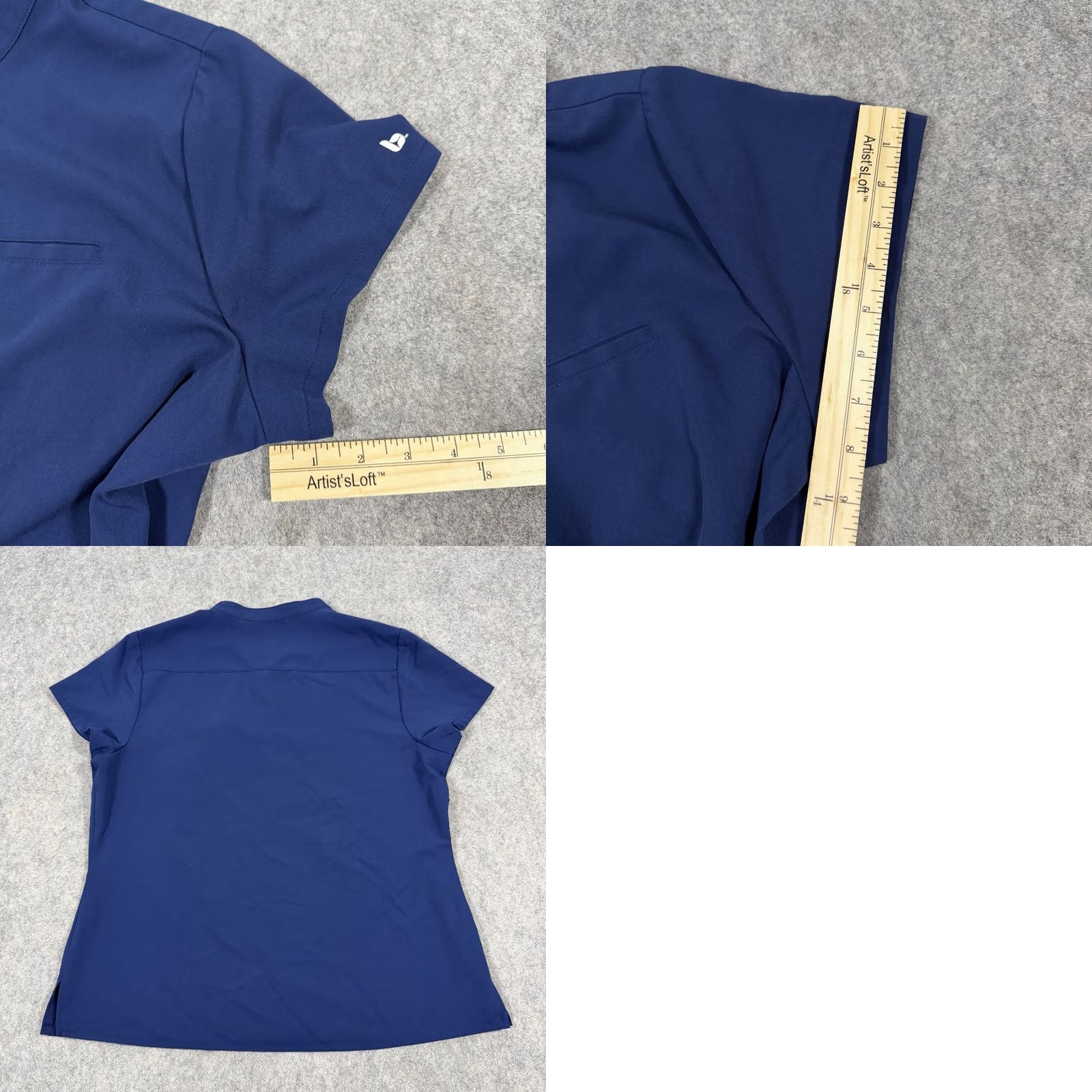 Vintage Barco Unify Scrub Top Women's XL Navy Blue Button-Front Collar Tuck-In Size XL / US 12-14 / IT 48-50 - 10 Thumbnail