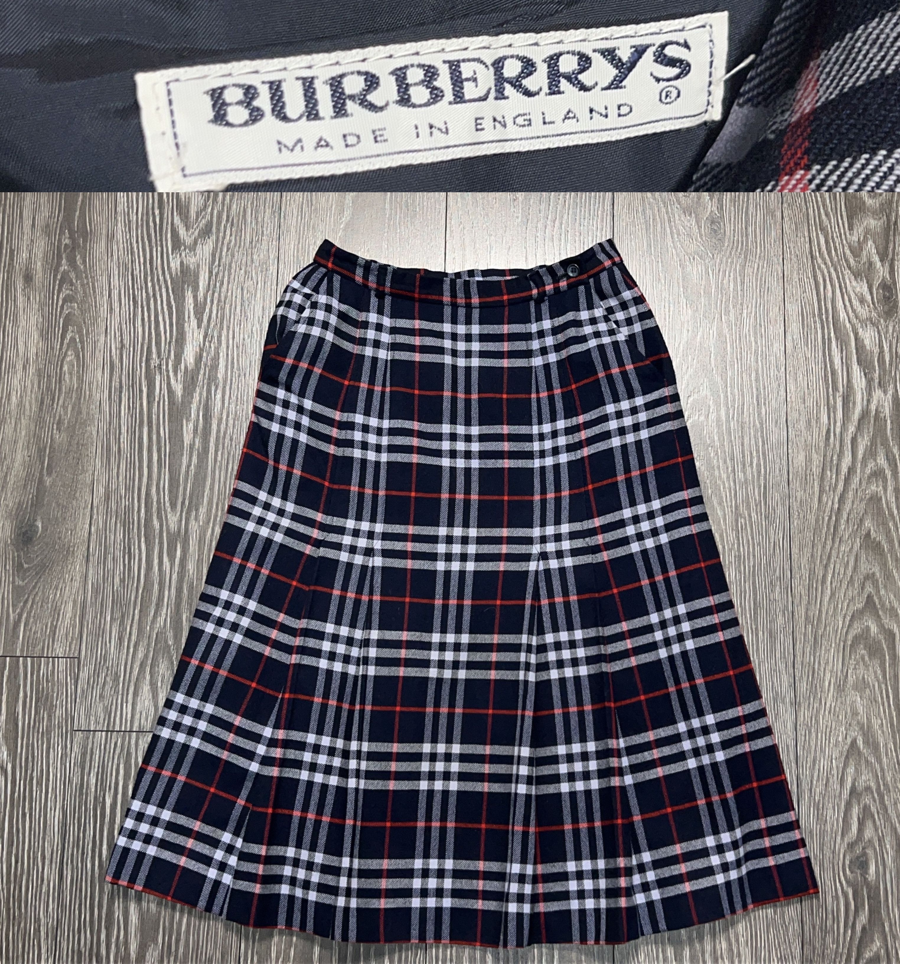 Burberry Burberry Check Print Wool Long Skirt | Grailed