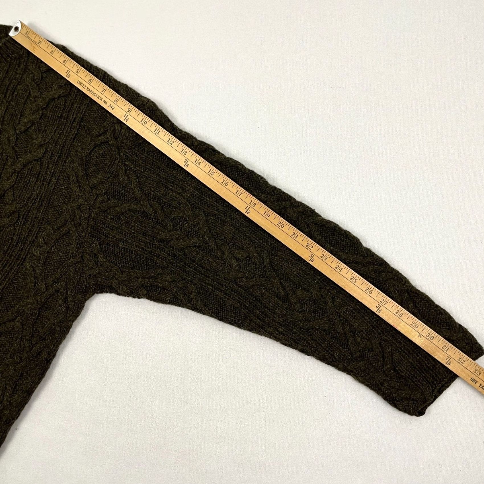 J.Crew VINTAGE J.CREW Oarsman Sweater Mens XL 100% Wool Green Fisherman Cable Knit Pullover Size US XL / EU 56 / 4 - 5 Thumbnail