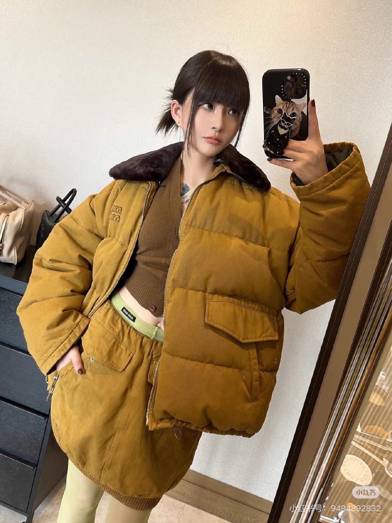 Miu Miu Miu Miu Embroidered Logo Shearling Collar Puffer Size XS / US 0-2 / IT 36-38 - 9 Thumbnail