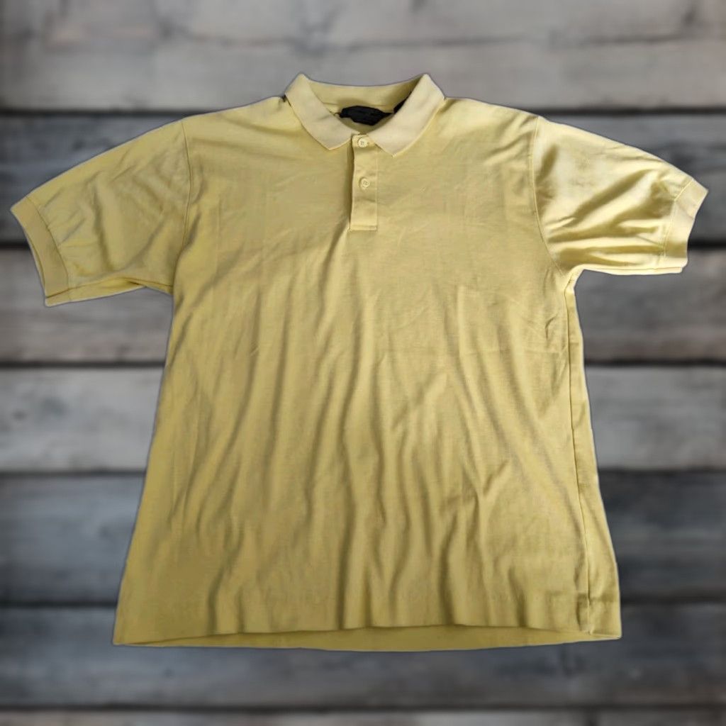 Eddie Bauer VINTAGE Eddie Bauer Polo Shirt Short Sleeve Men M Yellow 40 Chest Solid 100% Cotton USA Made 1990s Golf Preppy Mens Size US M / EU 48-50 / 2 - 1 Thumbnail