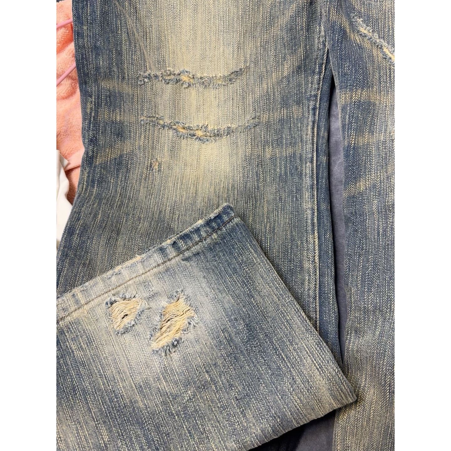 Edwin Vintage Faded Wash Distressed Ripped Denim Jeans Size US 33 - 5 Thumbnail