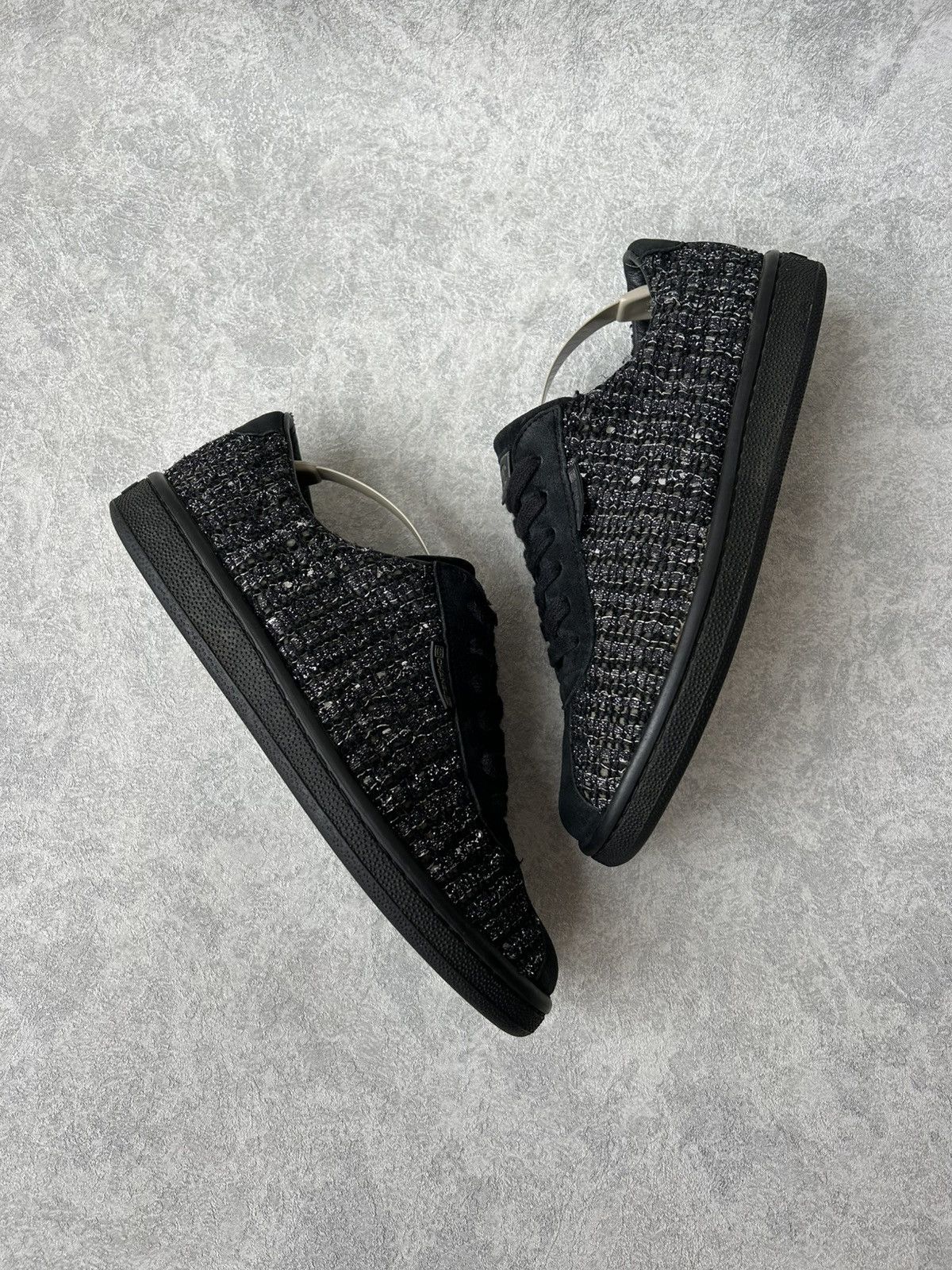 Chanel Chanel Coco Mark Black Tweed Sneakers Size US 8 / IT 38 - 6 Thumbnail