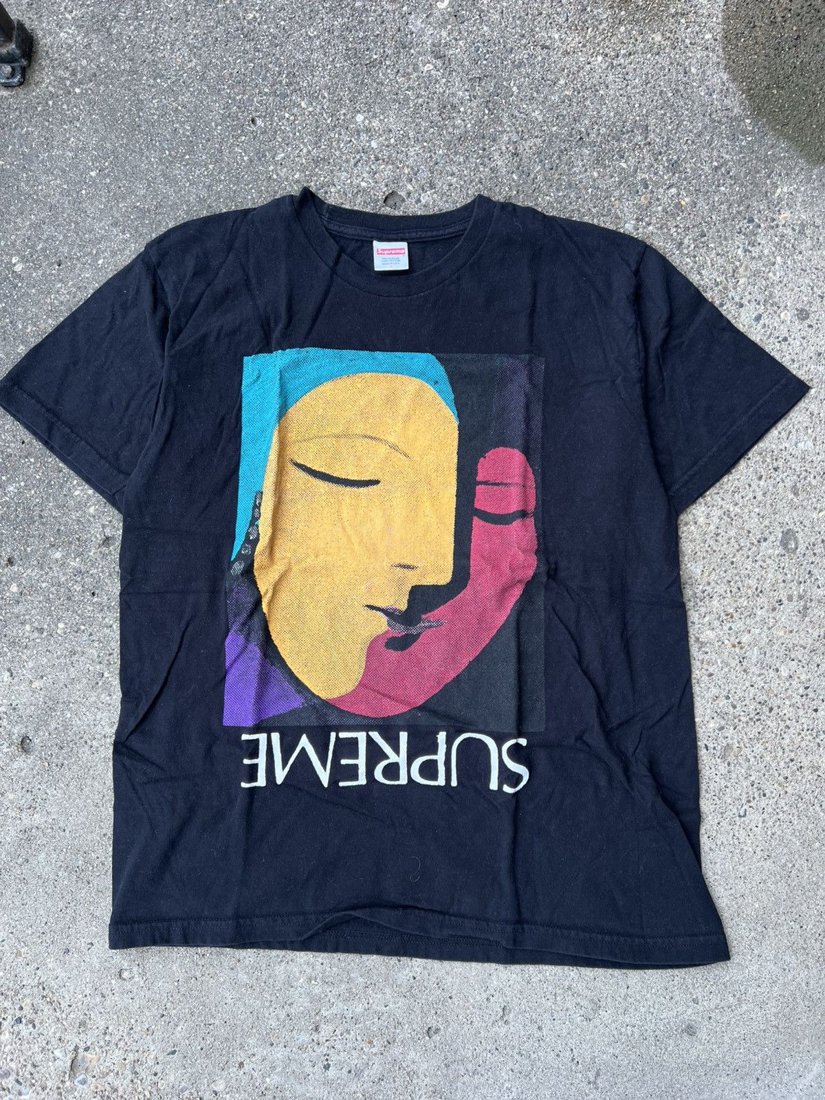 Pre-owned Supreme 2017 Abstract Art Picasso Tee T Shirt Size L Black