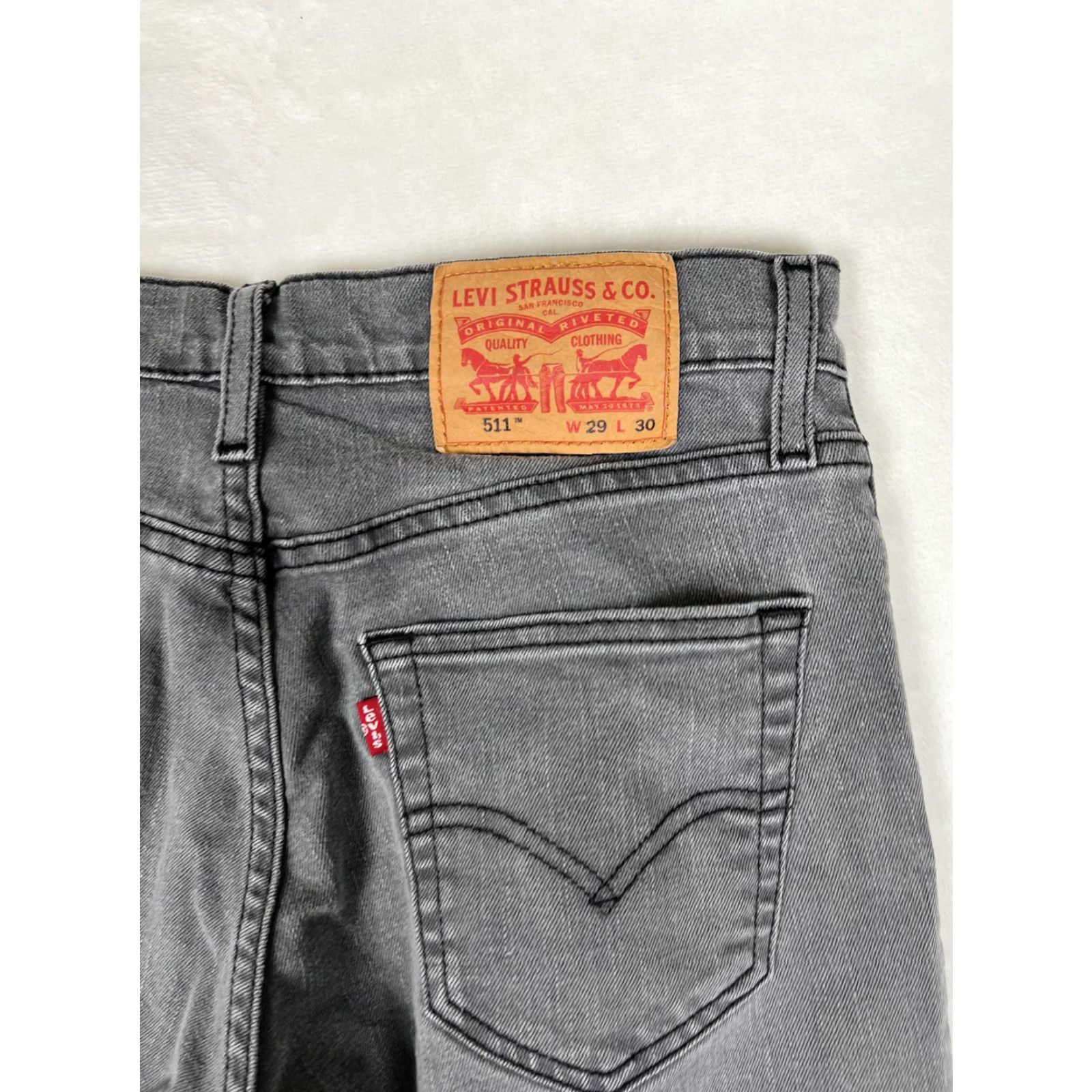 Levi's Levi's 511 Jeans Mens Slim Tapered Stretch Cotton Denim Charcoal Wash Gray 29x30 - Regular Fit Pants Size US 29 - 7 Thumbnail